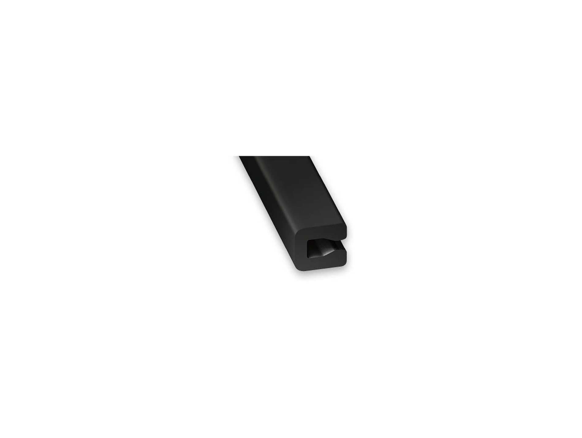 Profilé U entourage PVC noir 7x4x2mm L.1m