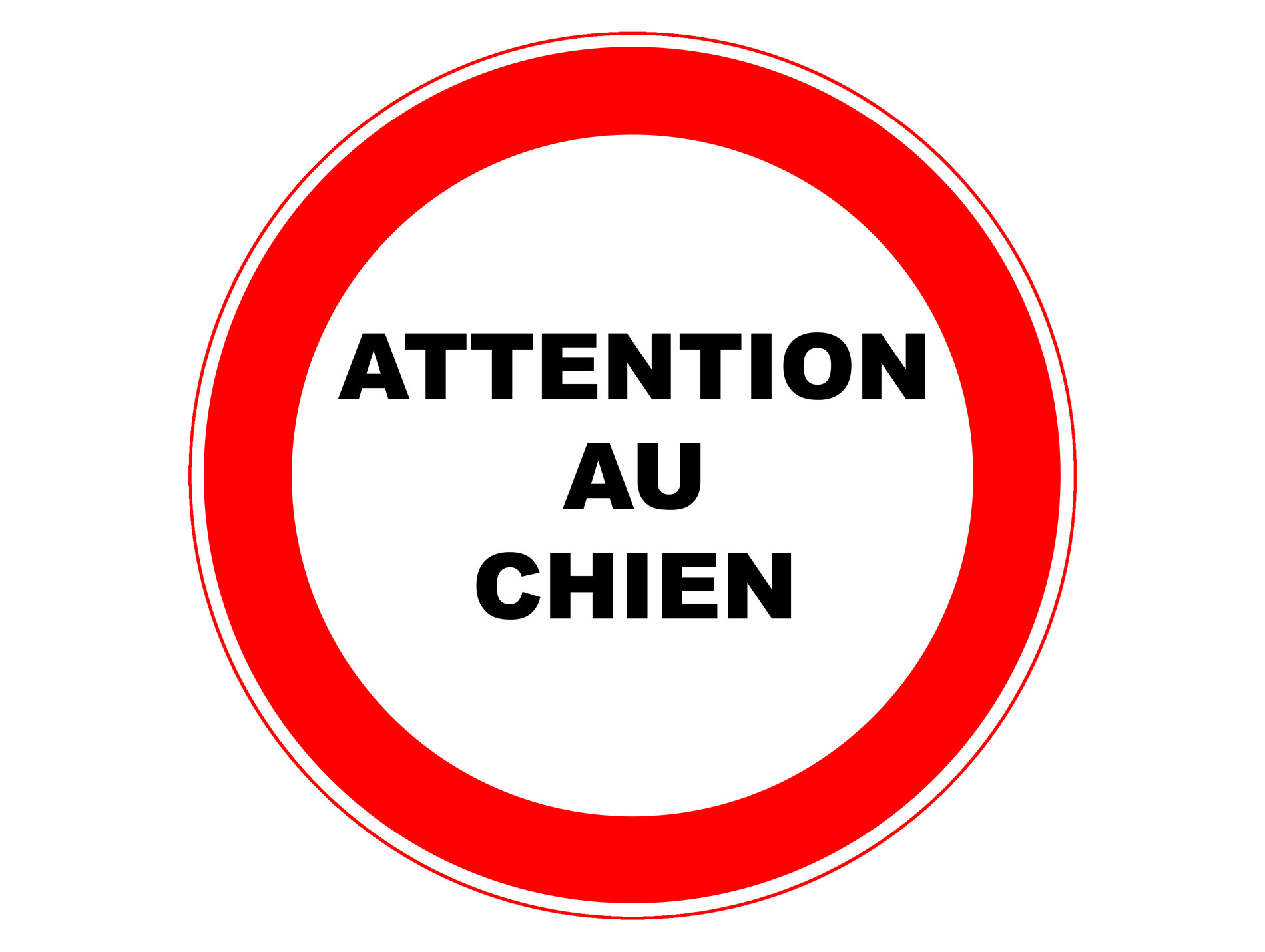 Panneau PVC attention au chien Ø280mm
