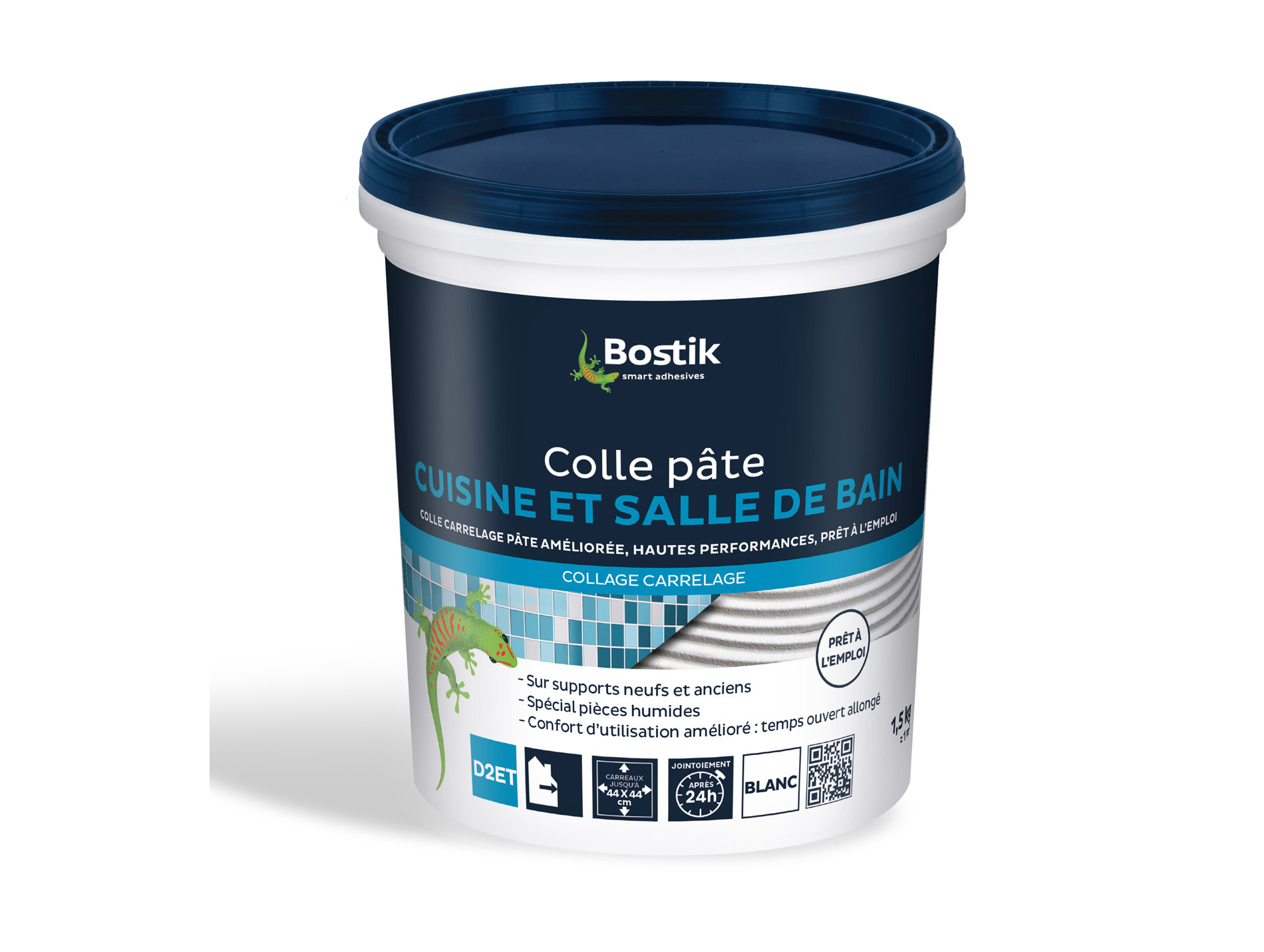 Colle pâte BOSTIK pour carrelage cuisine & salle de bain 1,5kg