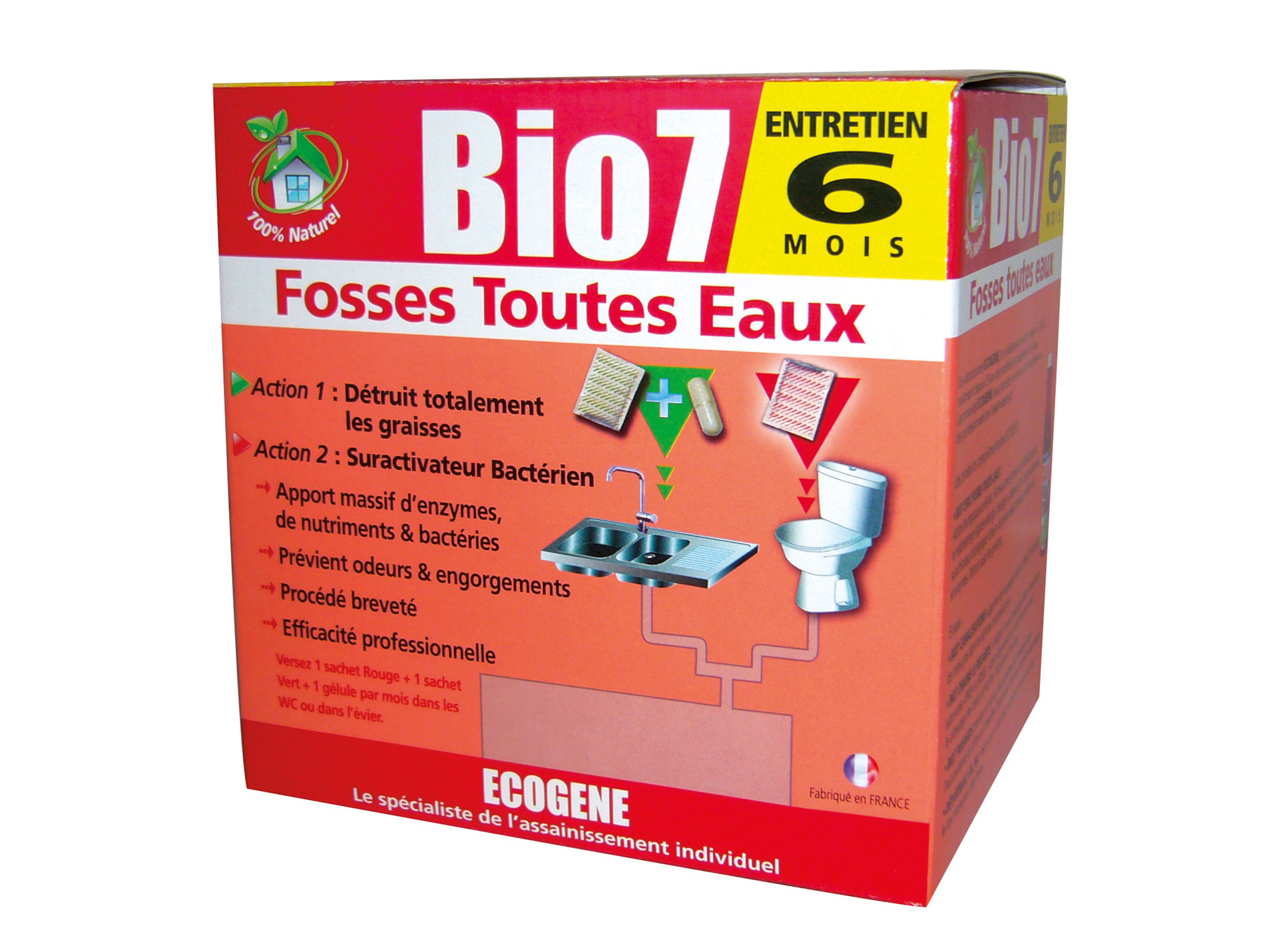 Nettoyant fosse BIO7 actif 6 mois 1kg
