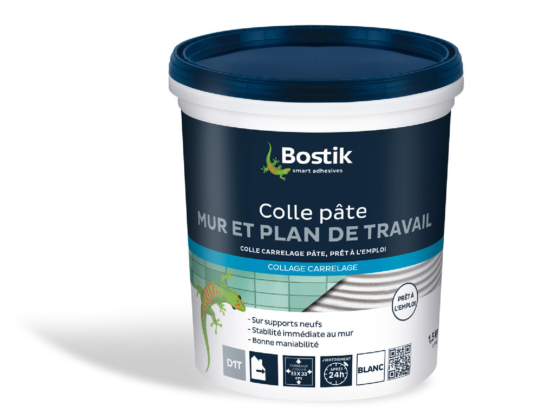 Colle pâte BOSTIK pour carrelage mur & plan de travail 1,5kg
