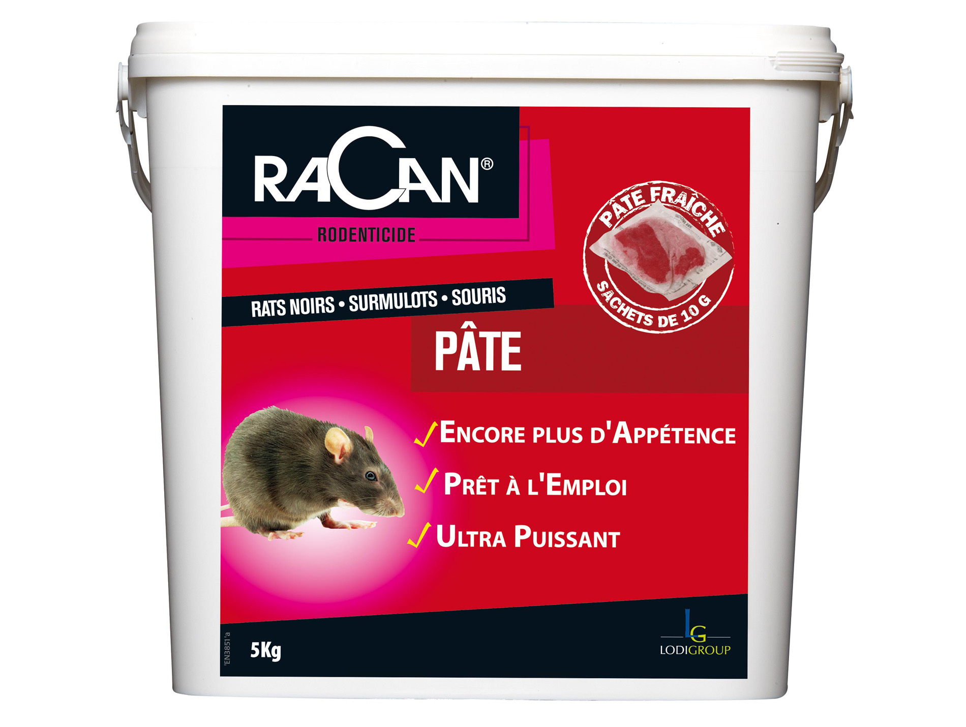 Pâte raticide Difénacoum 5kg - RESERVE AUX PROFESSIONNELS