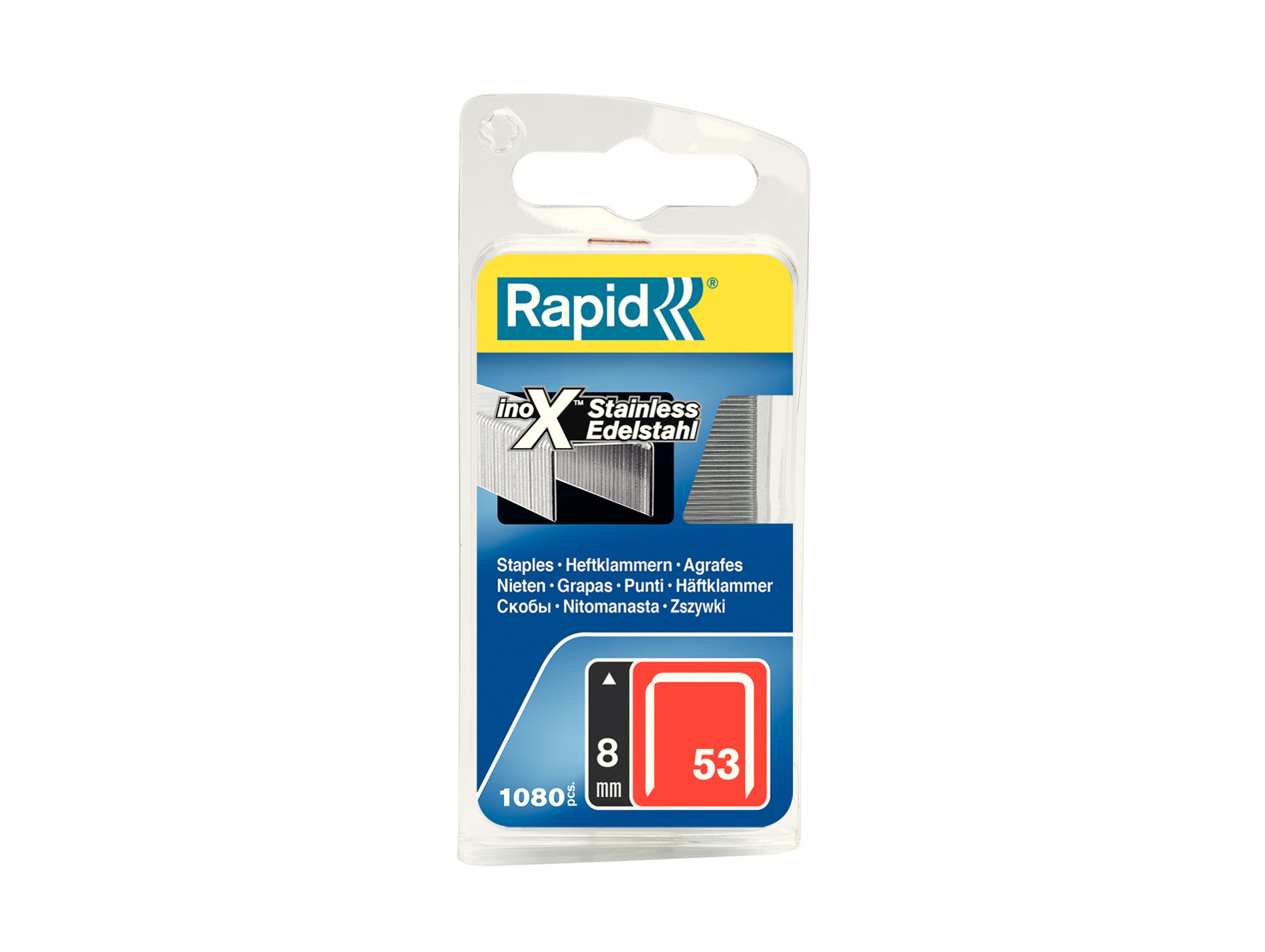 Agrafes inox N°53 L8mm - Boîte de 1080