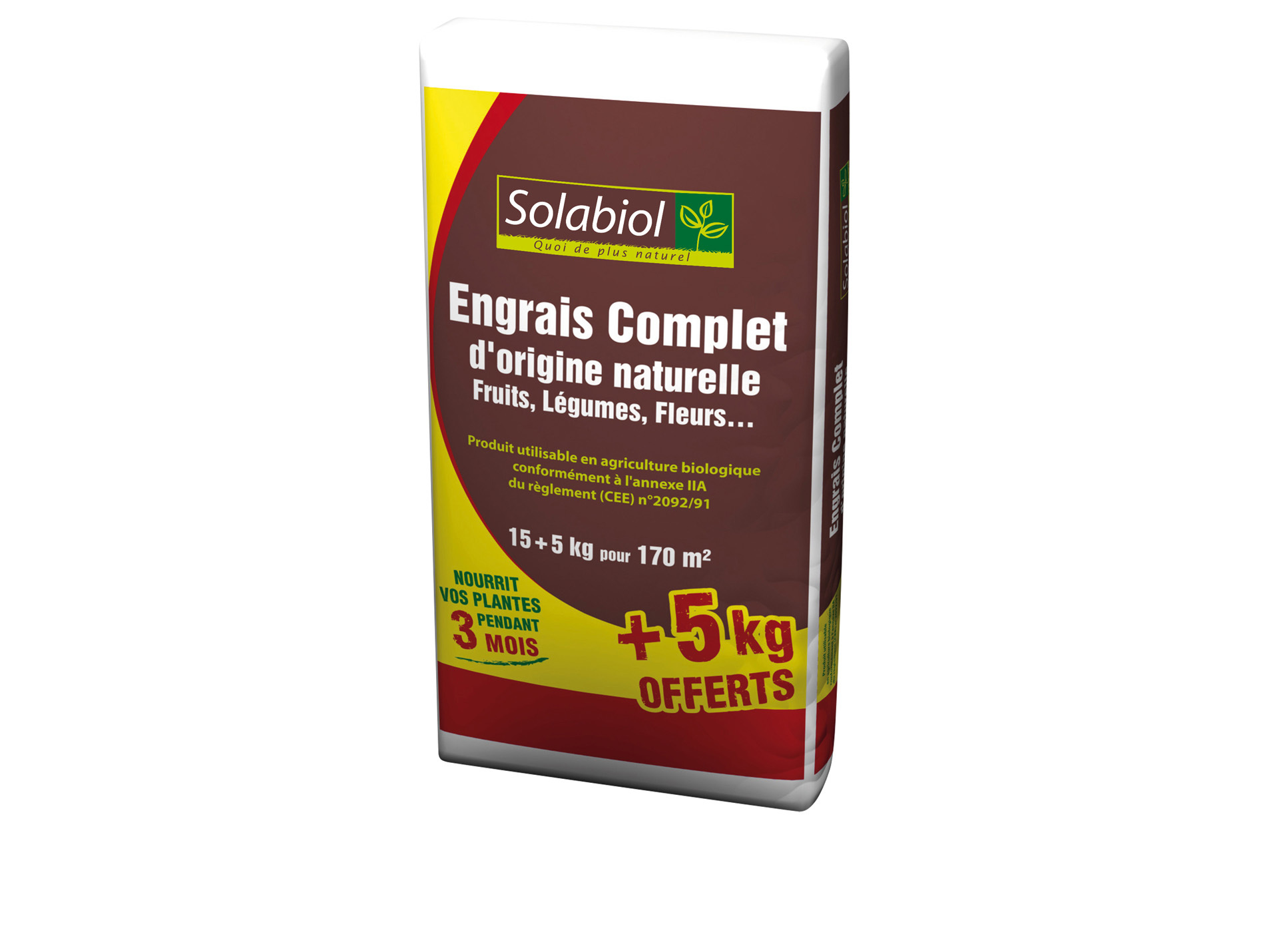 Engrais naturel complet SOLABIOL 15kg + 5kg Gratuits