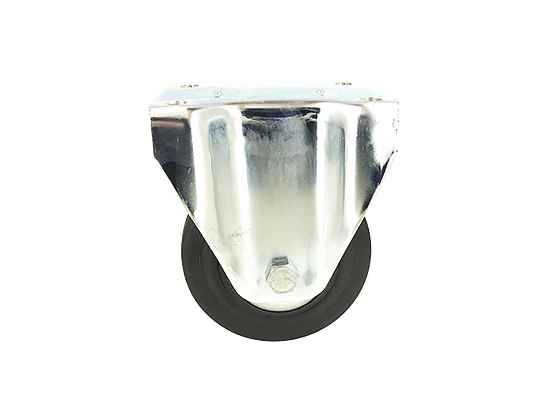 Roulette fixe avec fixation platine galet CAUJOLLE Ø125mm