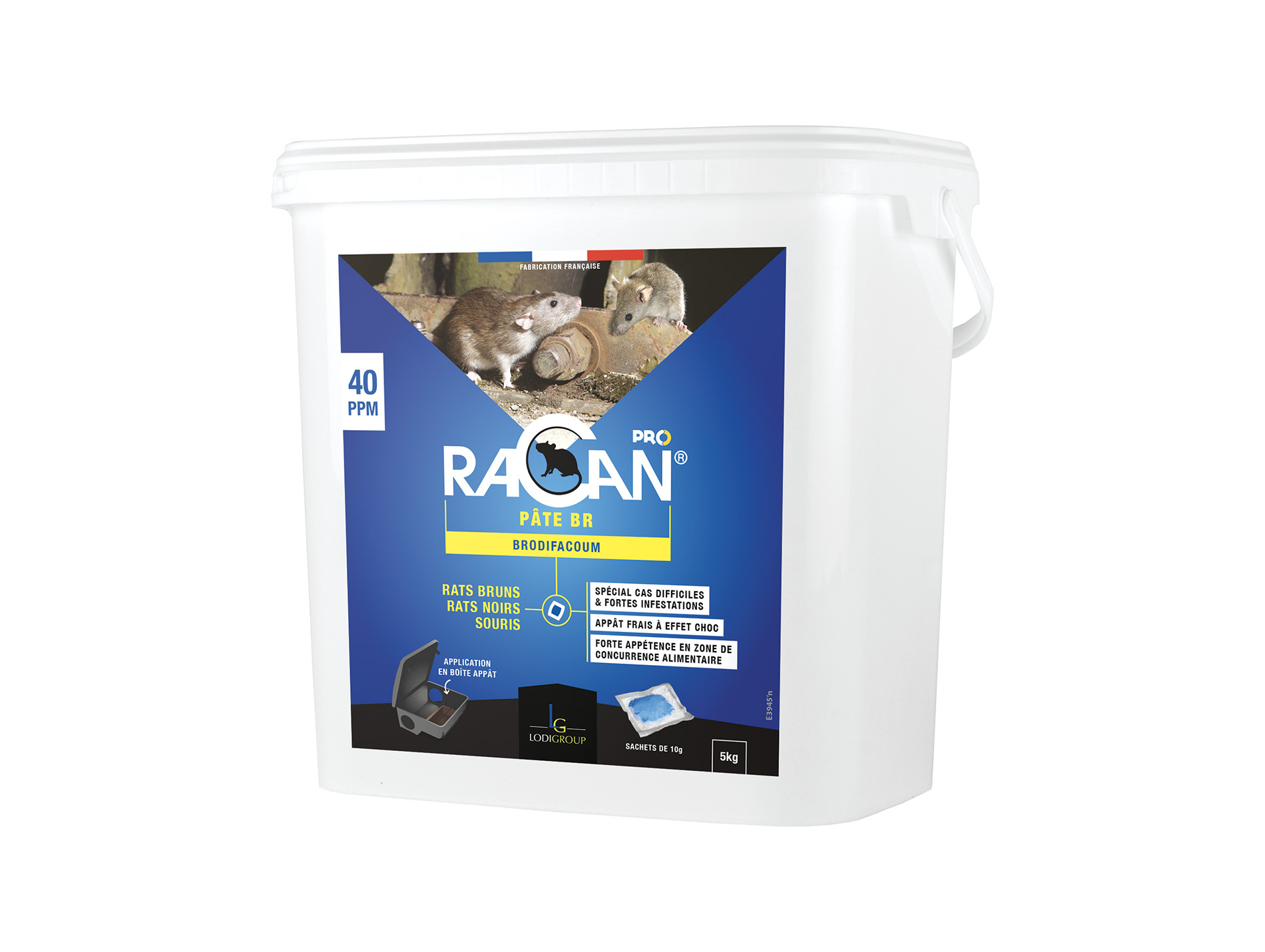 Pâte raticide 5kg - USAGE RESERVÉ AUX PROFESSIONNELS