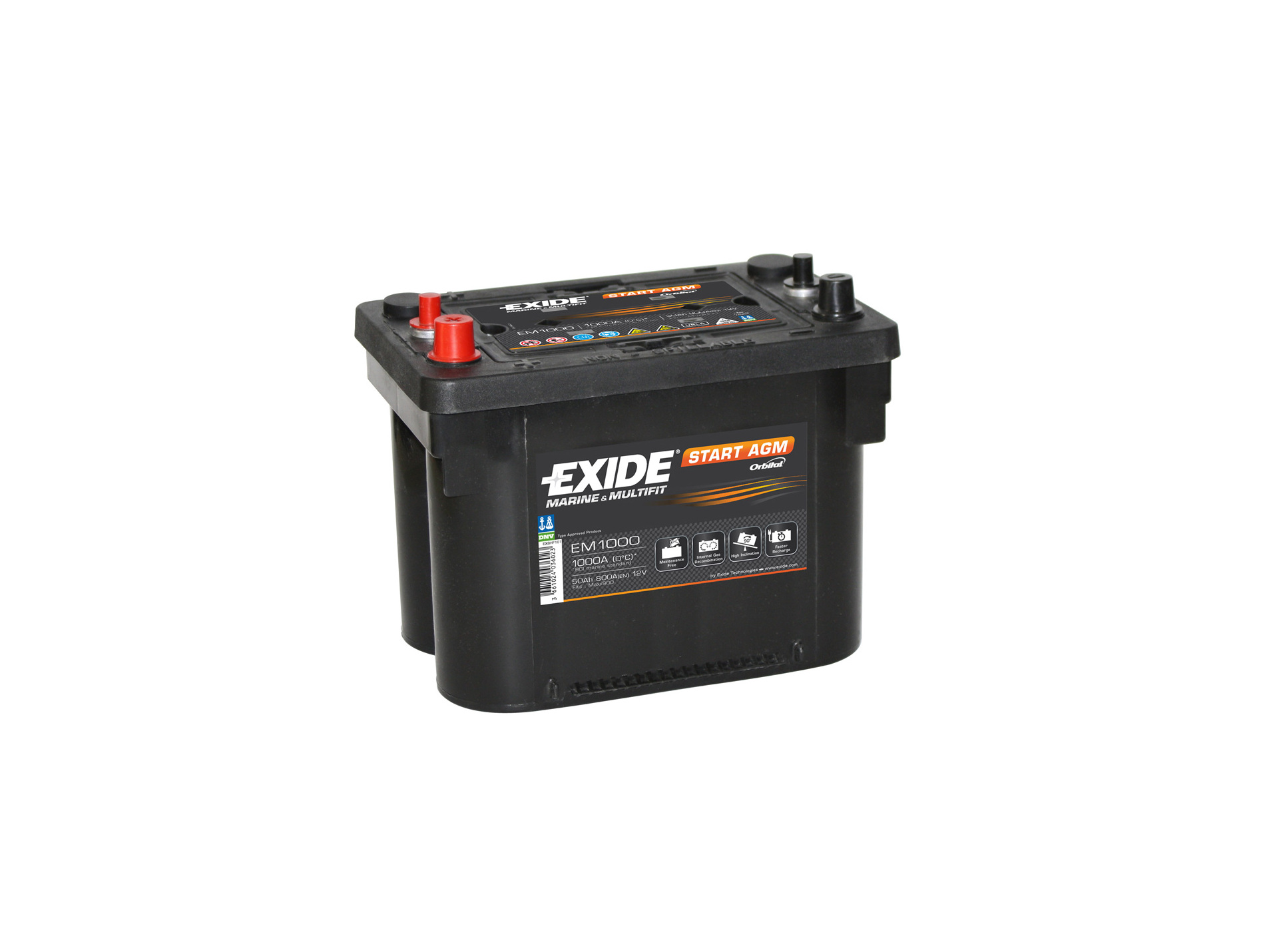 Batterie EXIDE start agm 12V 50AH 925A(EN)