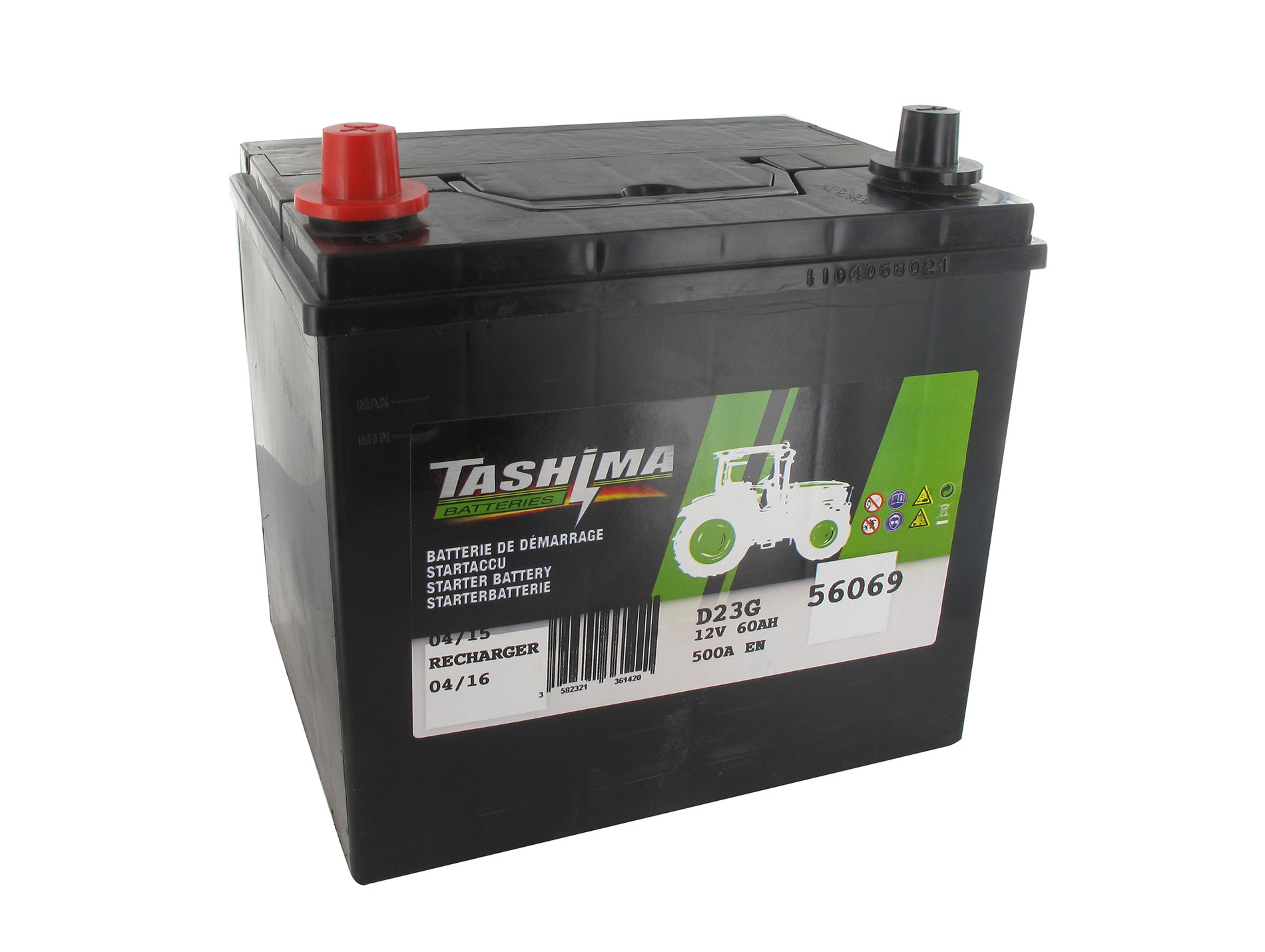 Batterie pour tondeuse autoportée TASHIMA 56069 12V 60Ah