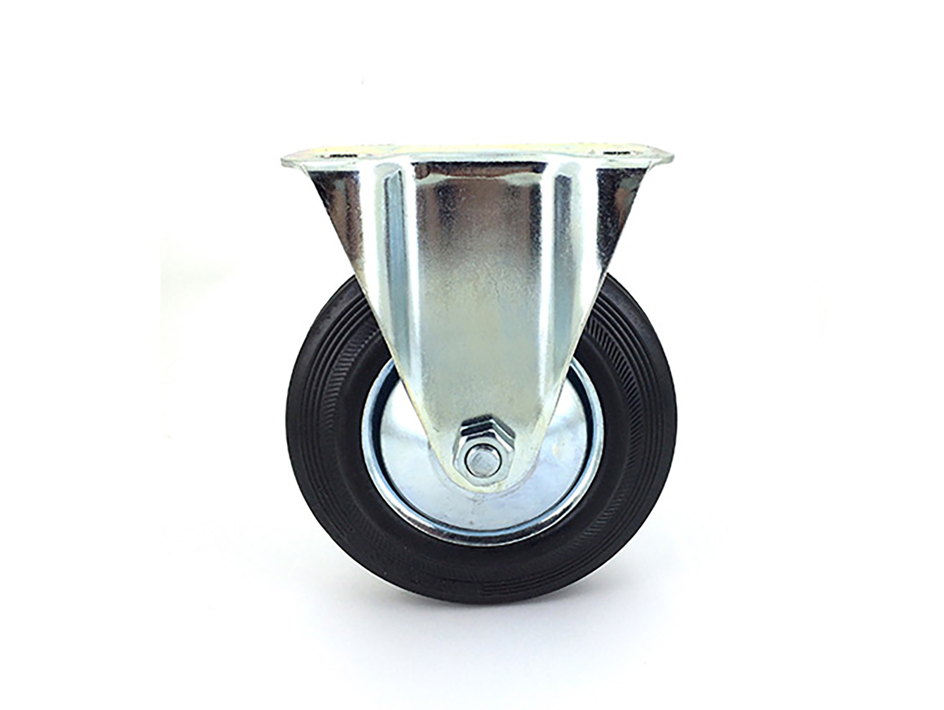 Roulette fixe platine caoutchouc CAUJOLLE S7C Ø125mm