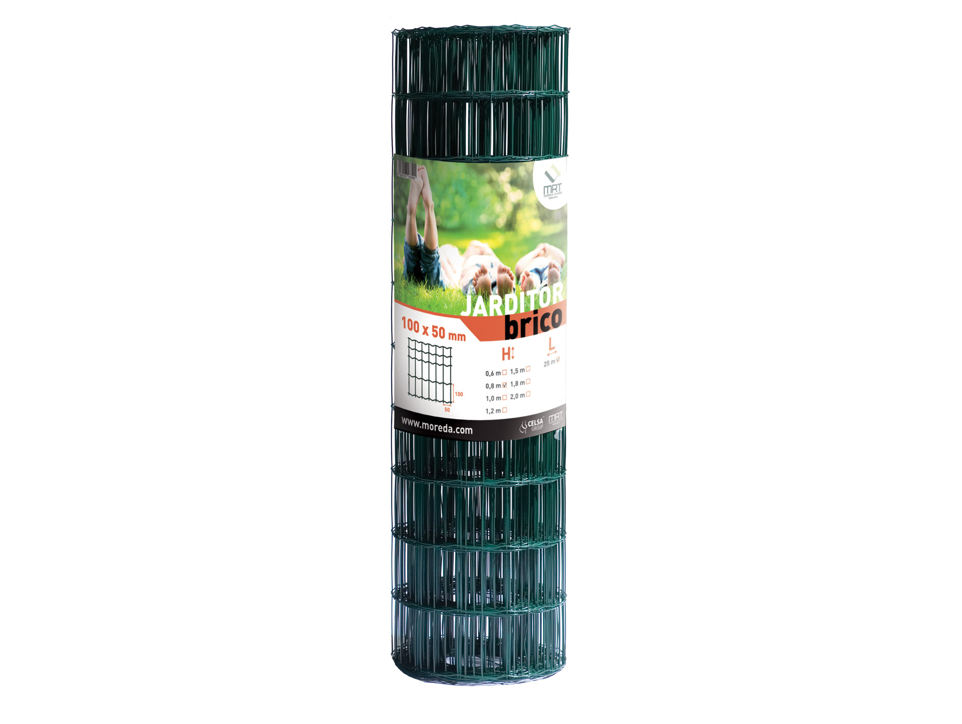 Grillage rouleau soudé Jardi Brico H1,50m 100x50mm L25 vert