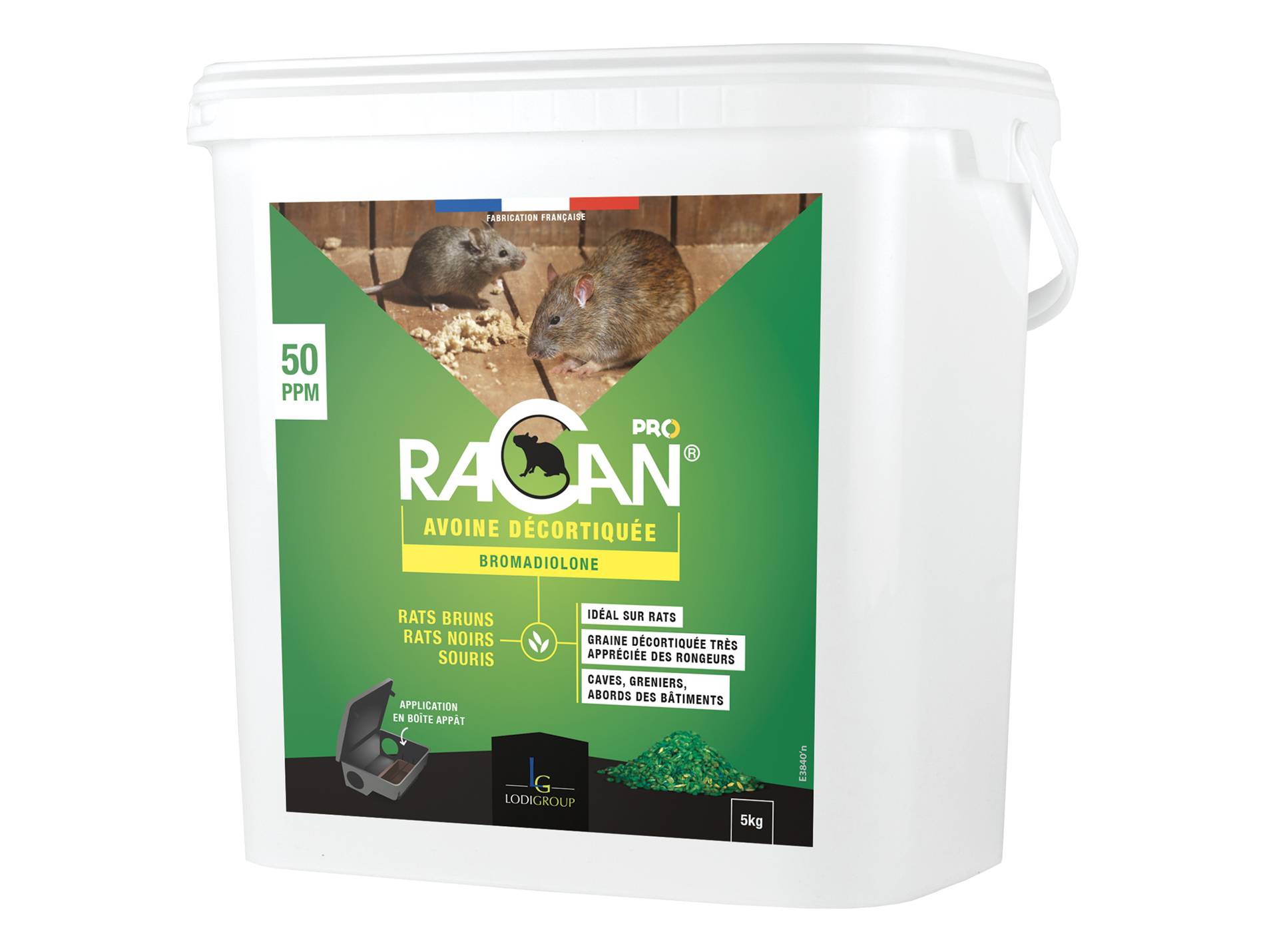 Raticide et souricide avoine 5kg - USAGE RESERVÉ AUX PROFESSIONNELS