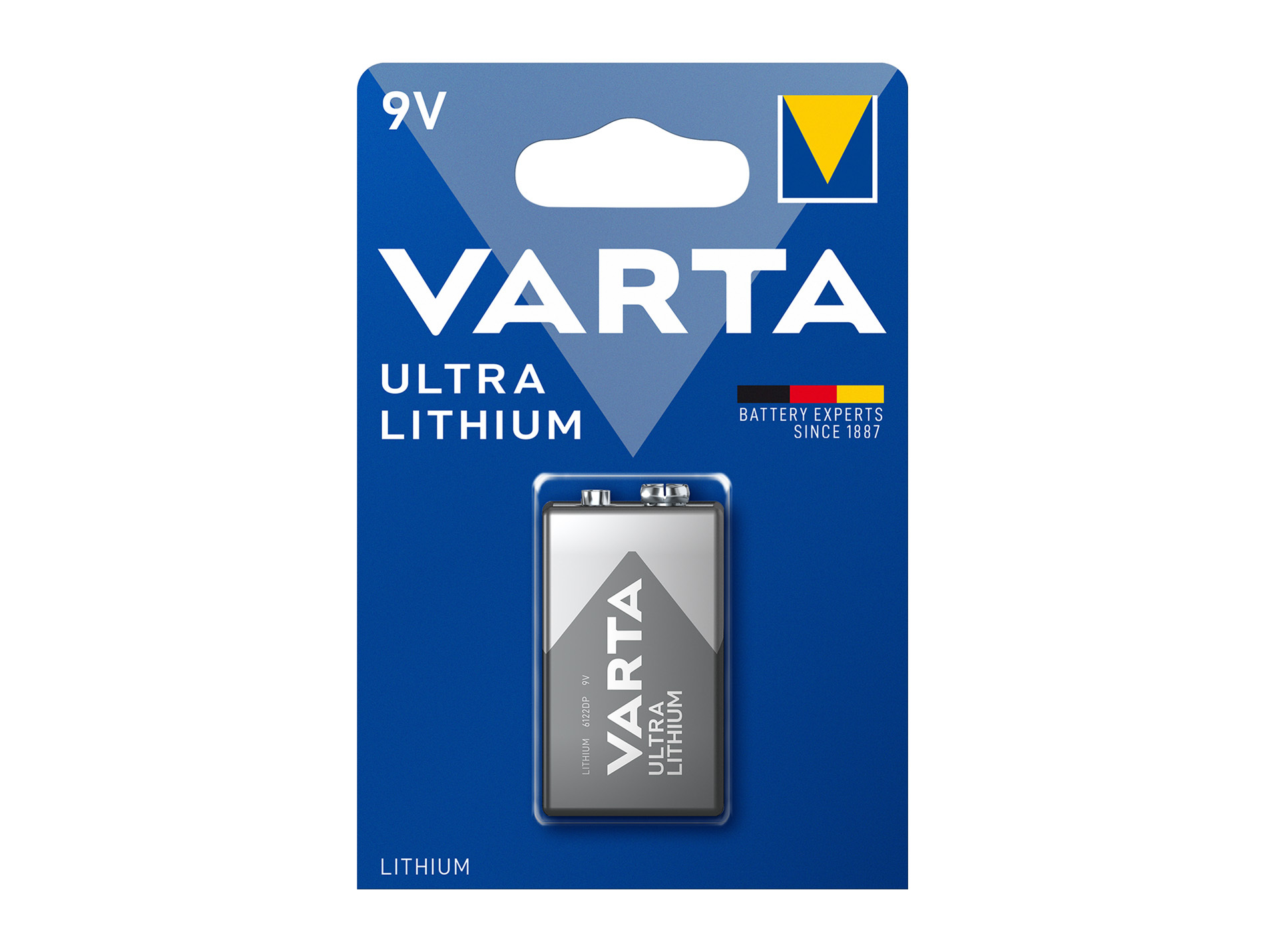 Pile lithium 9V VARTA spéciale détecteur de fumée