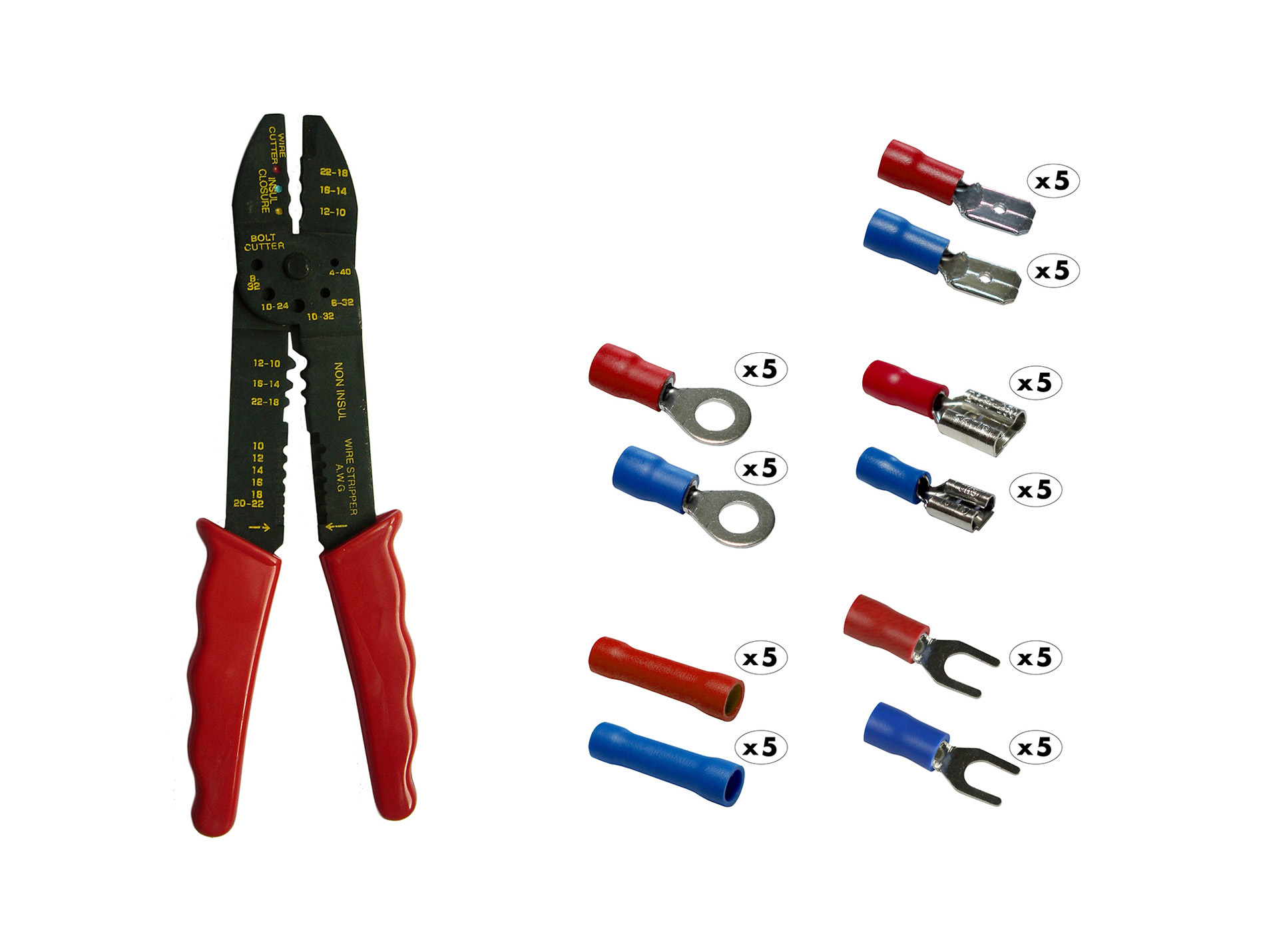Kit de 50 cosses + pince à sertir