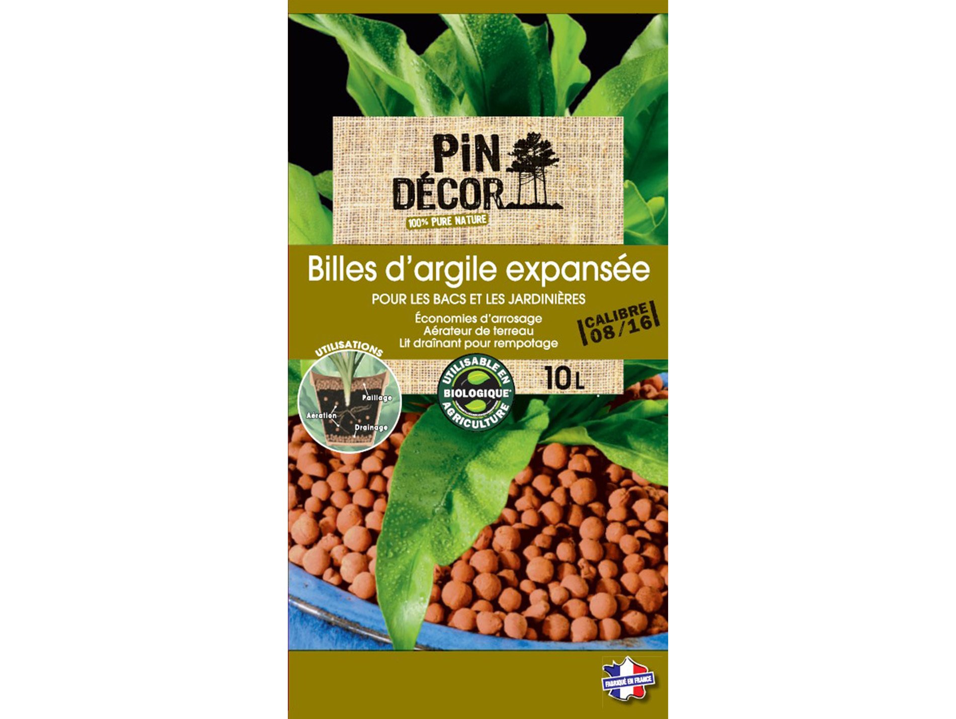 Billes d'argile PIN DECOR 8/16mm 10L