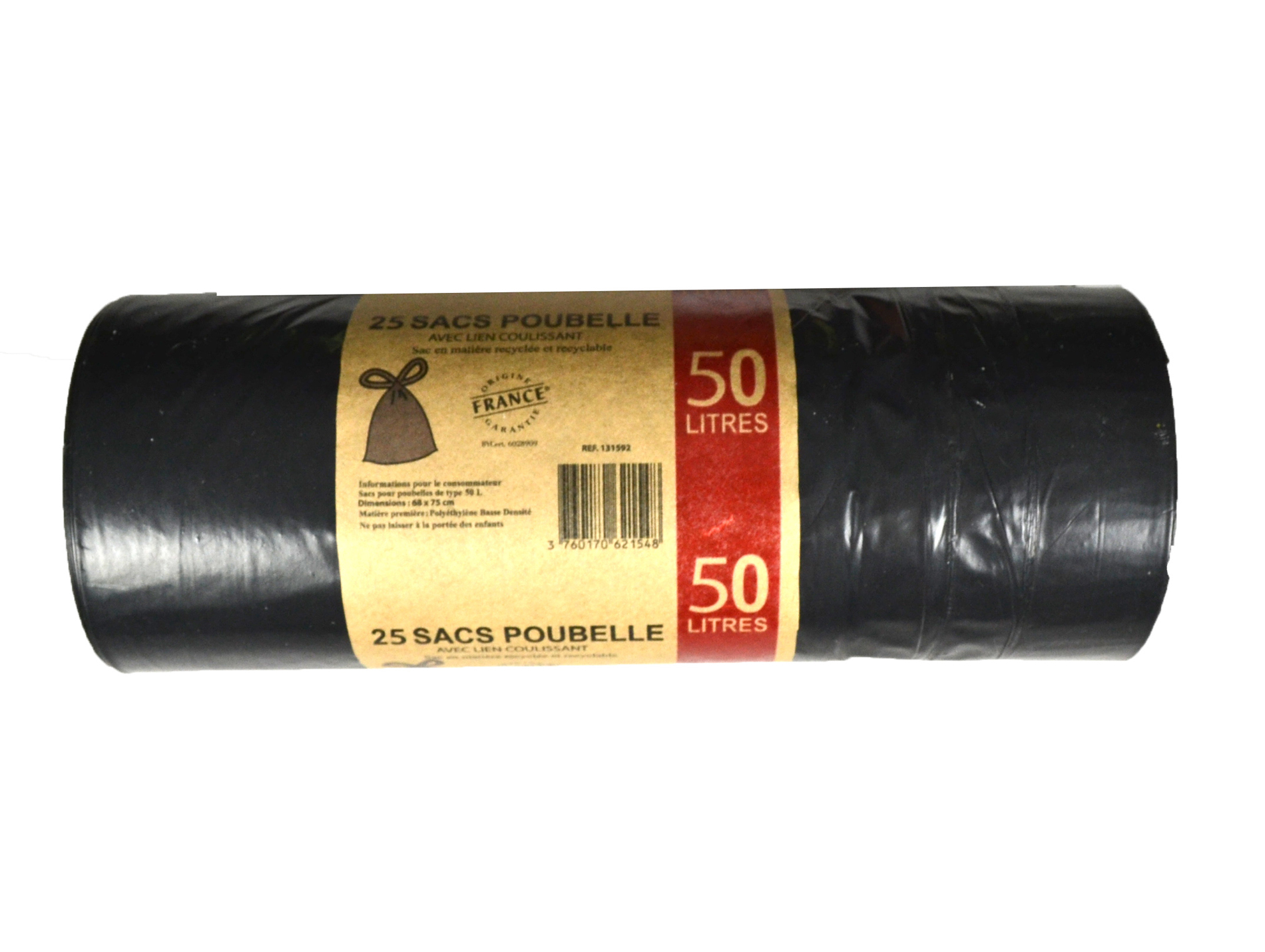 Sacs poubelles 50L avec lien x25