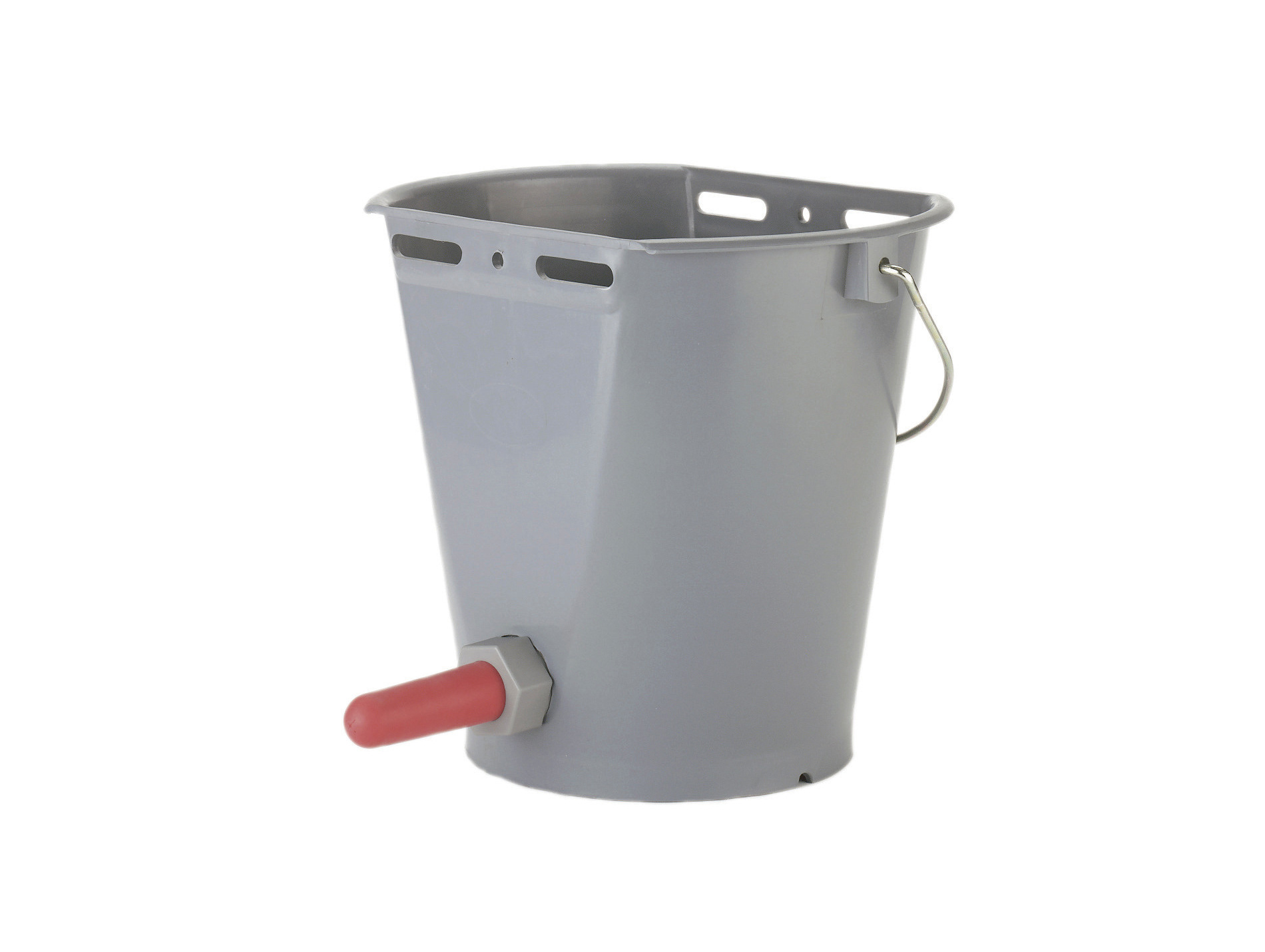 Seau à veau avec tétine et clapet à visser KERBL Gris 8L