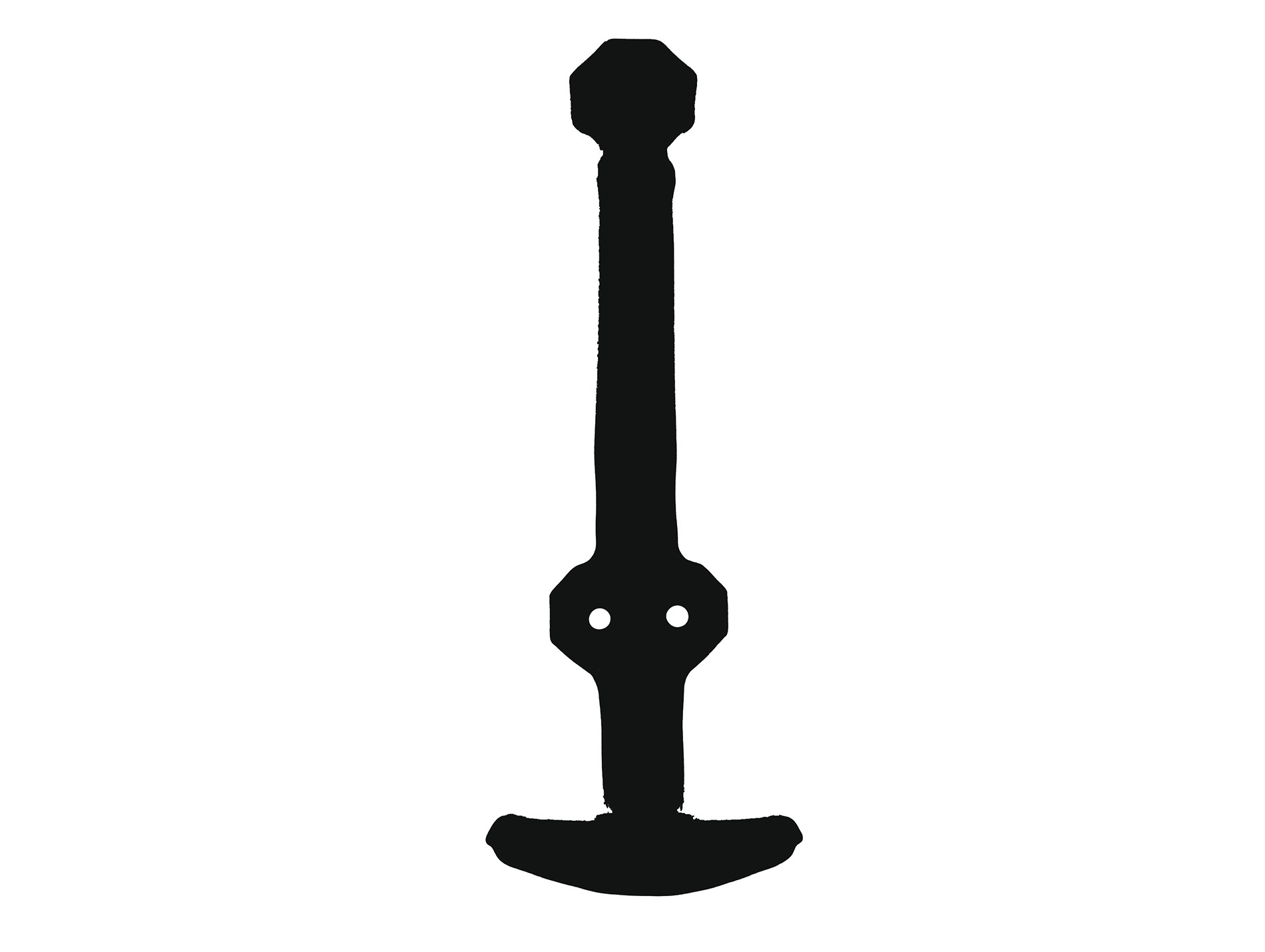 Patère 2 têtes acier acajou verni 160x70mm