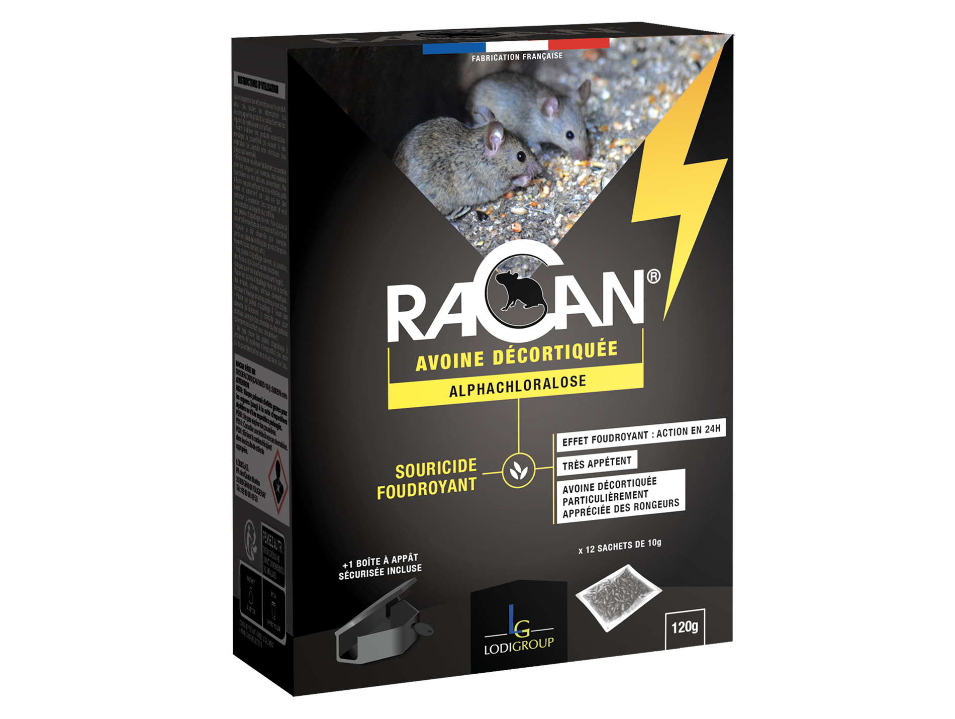 Souricide RACAN avoine 160g foudroyant