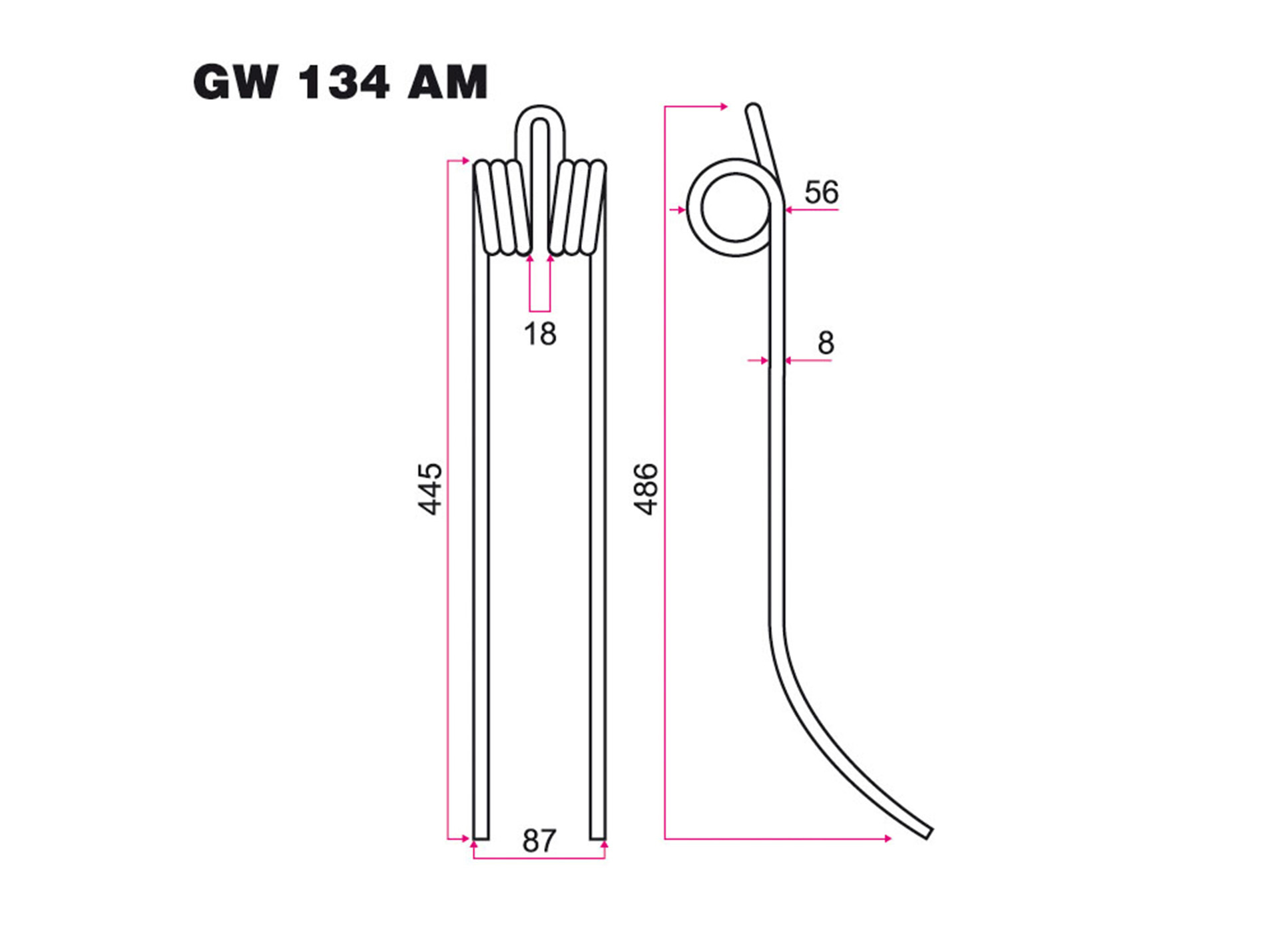 Dent andaineur DEUTZ FAHR adaptable gw134