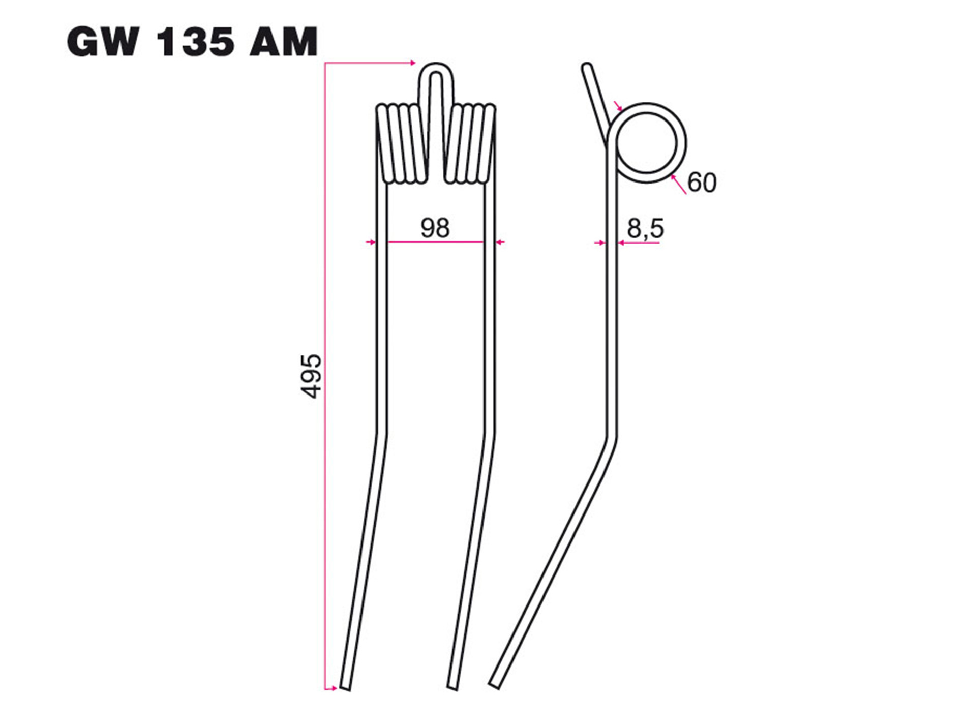 Dent andaineur KUHN  adaptable gw135