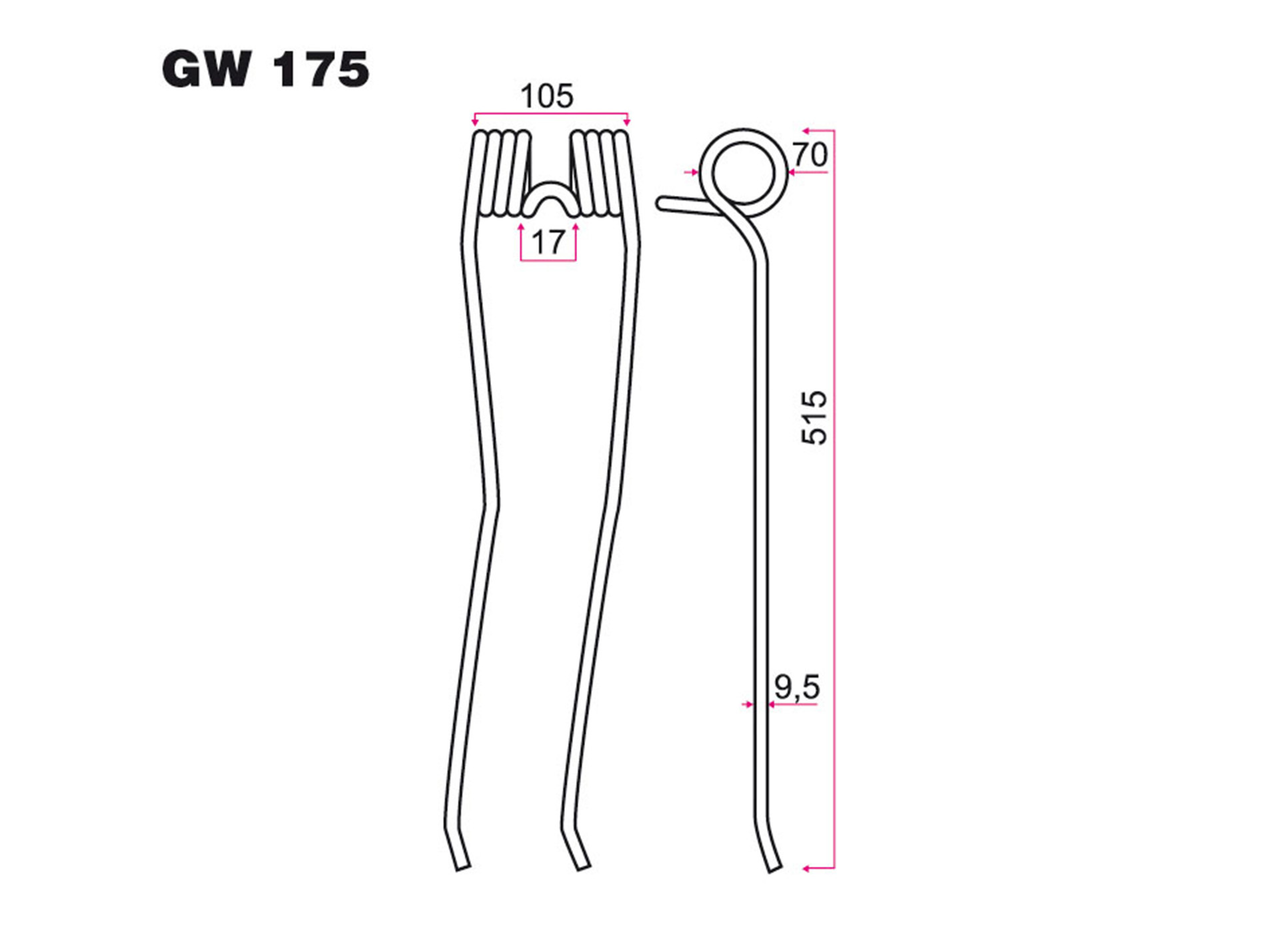 Dent combiné faneur-andaineur KUHN GW 175