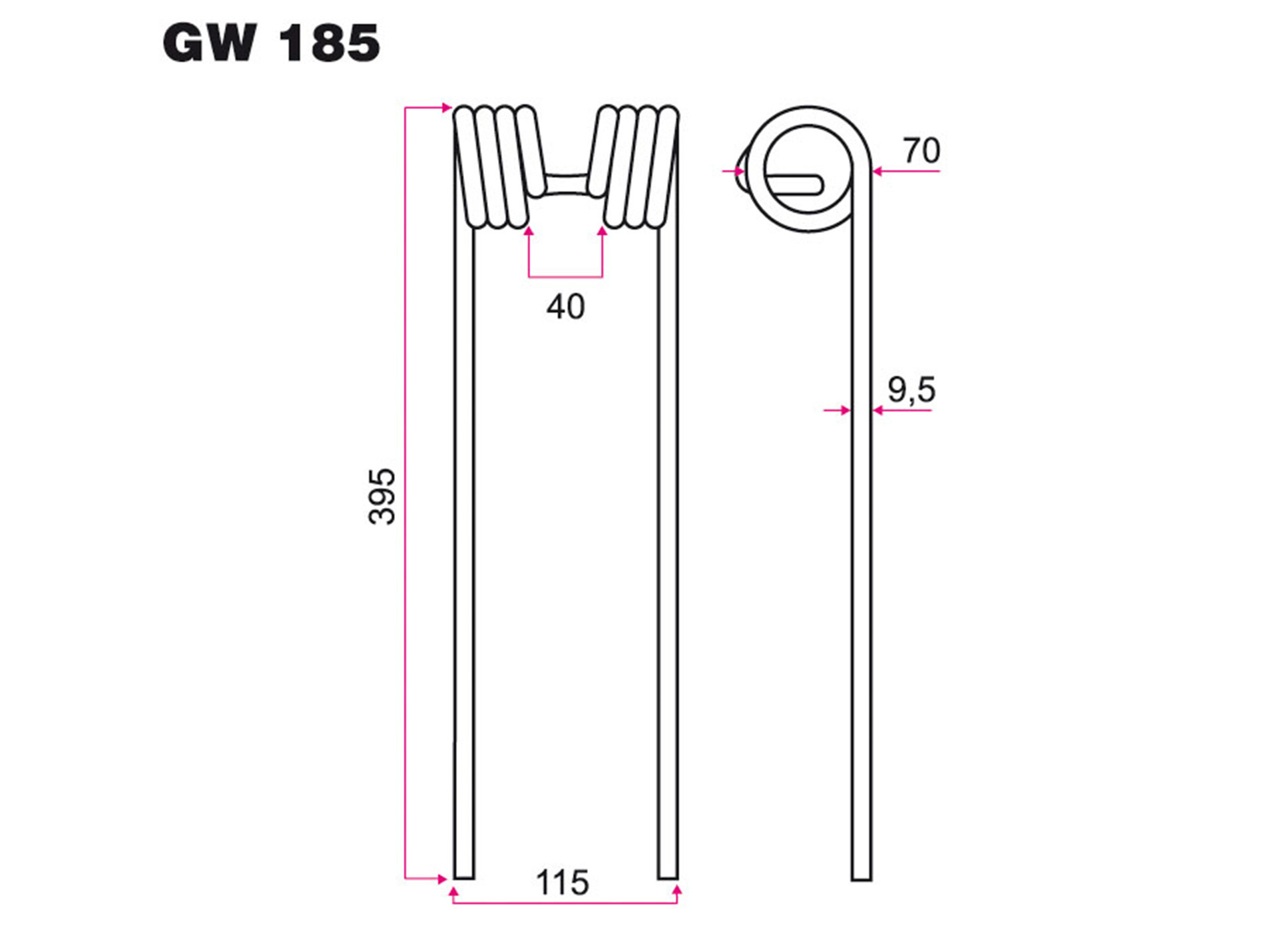 Dent faneur KUHN adaptable gw185