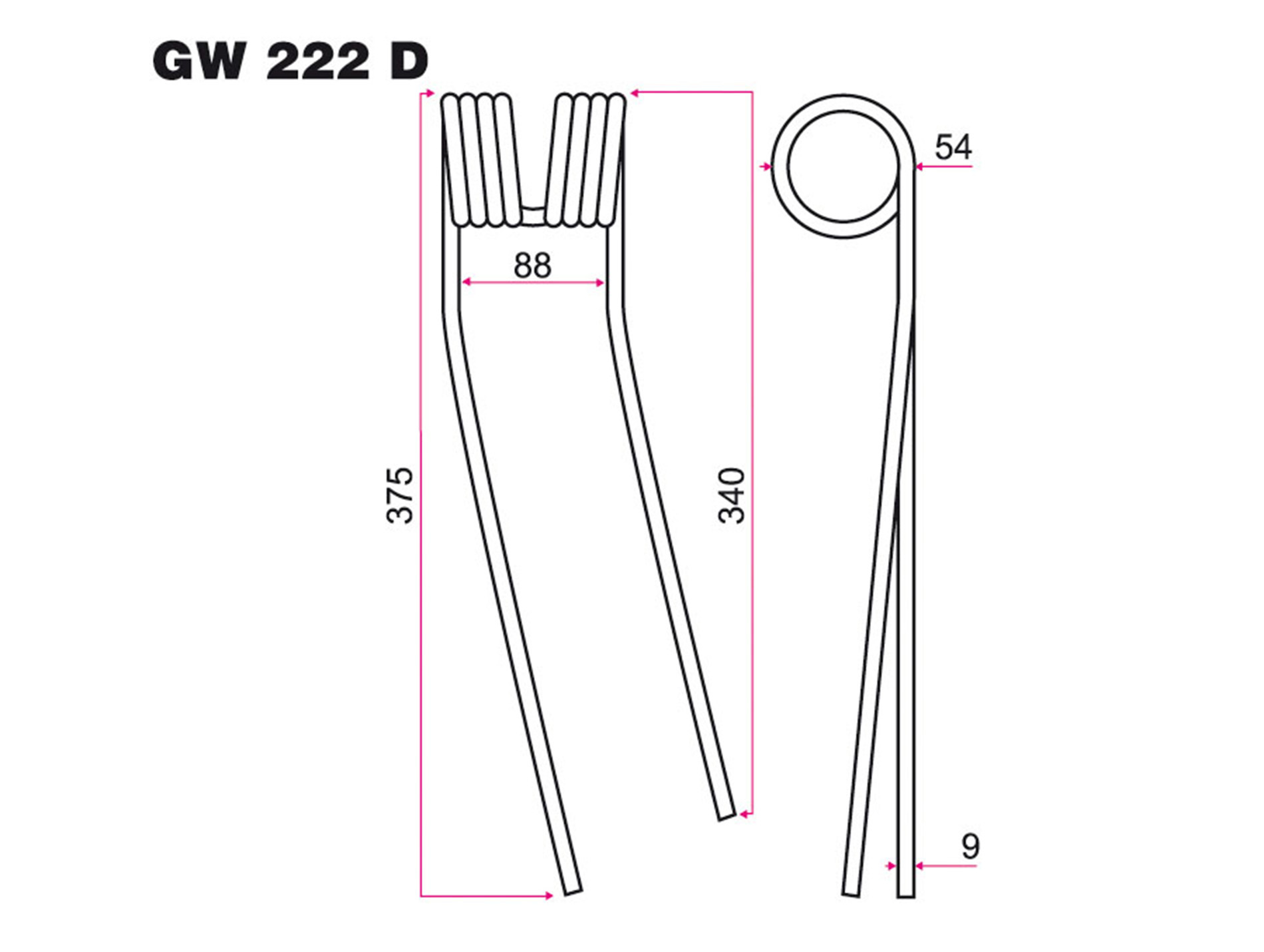 Dent fenaison D GALFRE GW 222