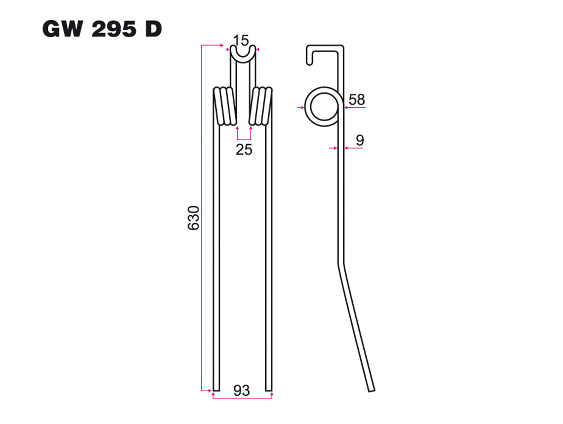 Dent andaineur DEUTZ FAHR adaptable gw295