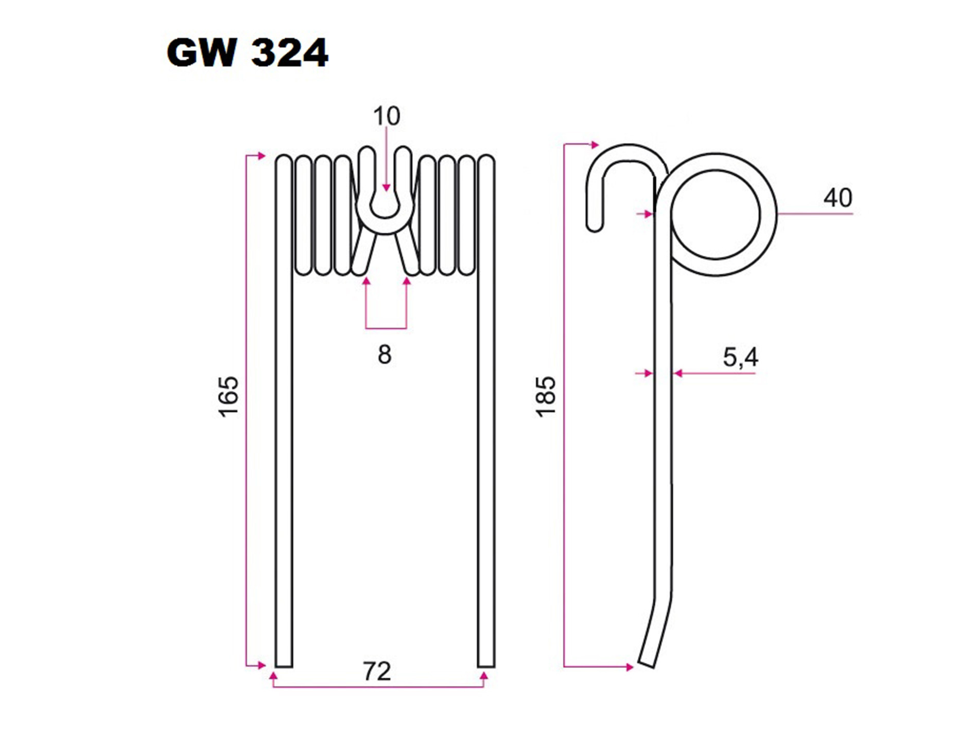 Dent GW 324 pour pick-up CARRARO