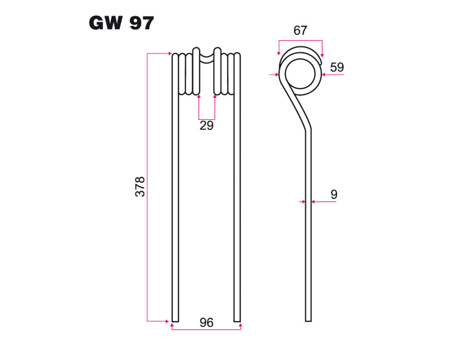 Dent faneur DEUTZ FARH adaptable gw97