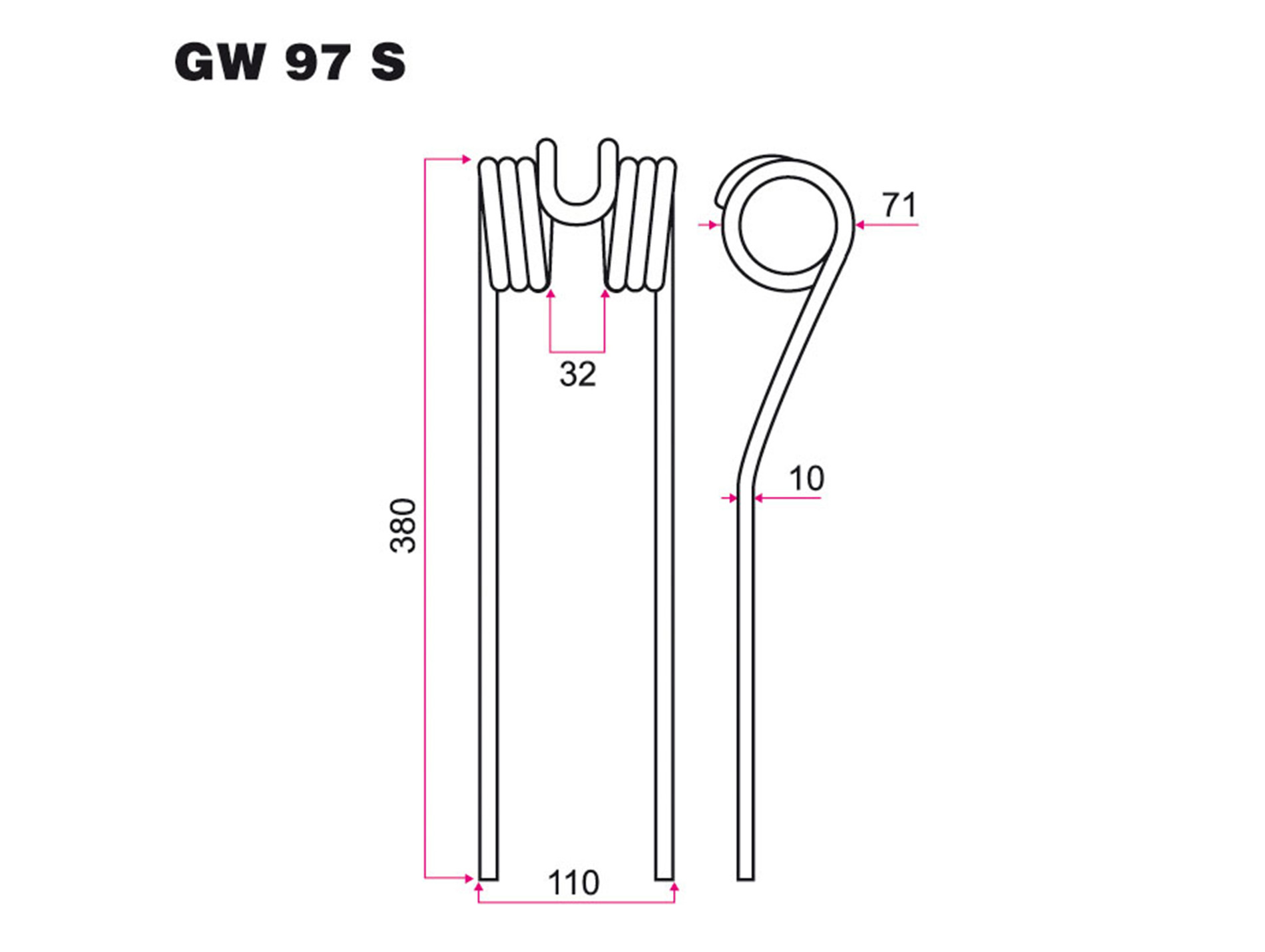 Dent faneur DEUTZ FARH adaptable gw97s
