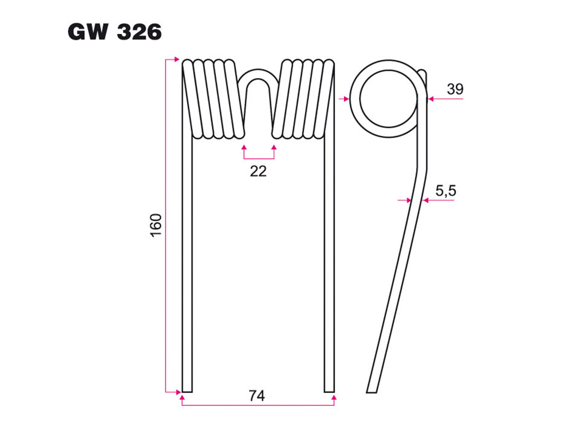 Dent GW 326 pour pick-up KRONE