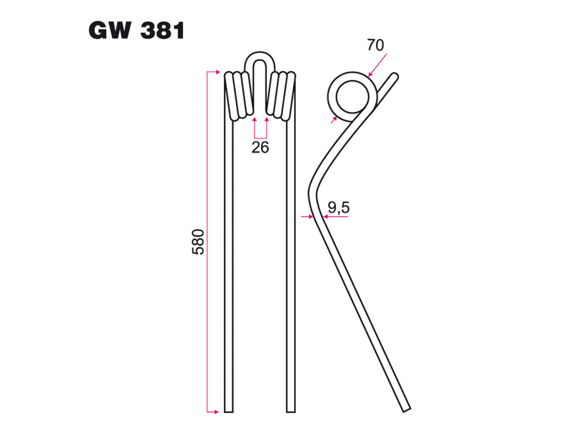 Dent andaineur KUHN adaptable gw381