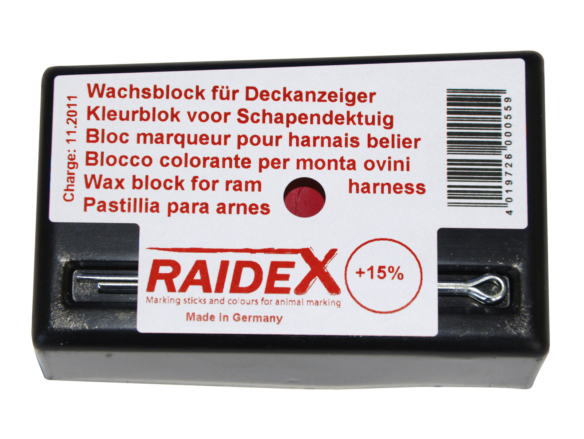 Bloc marqueur RAIDEX pour harnais bélier rouge