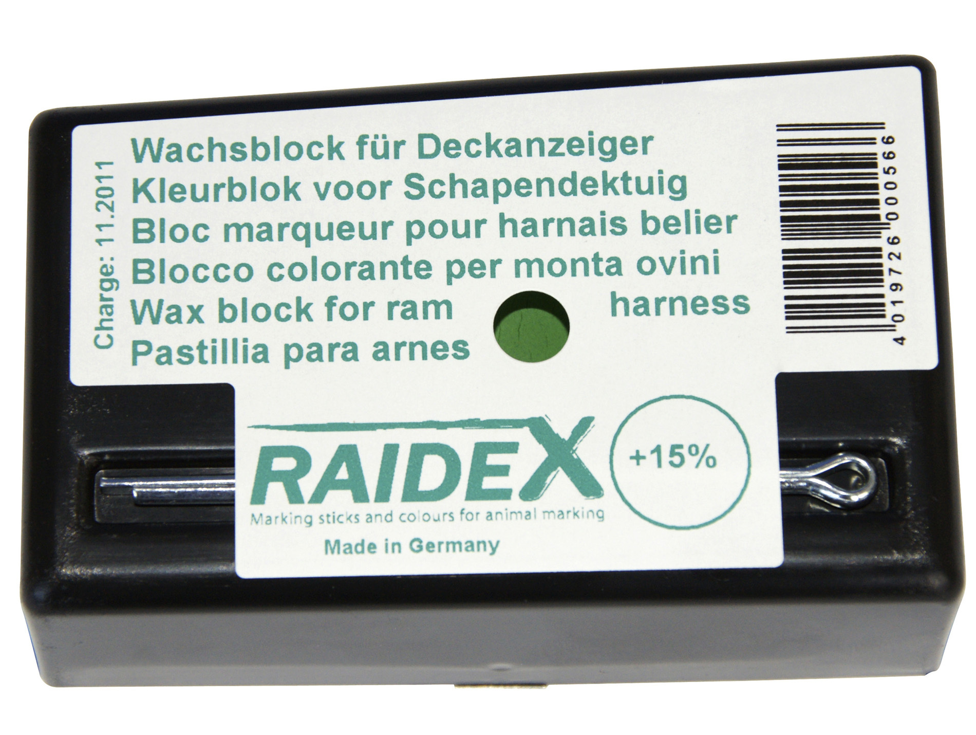 Bloc marqueur RAIDEX pour harnais bélier vert