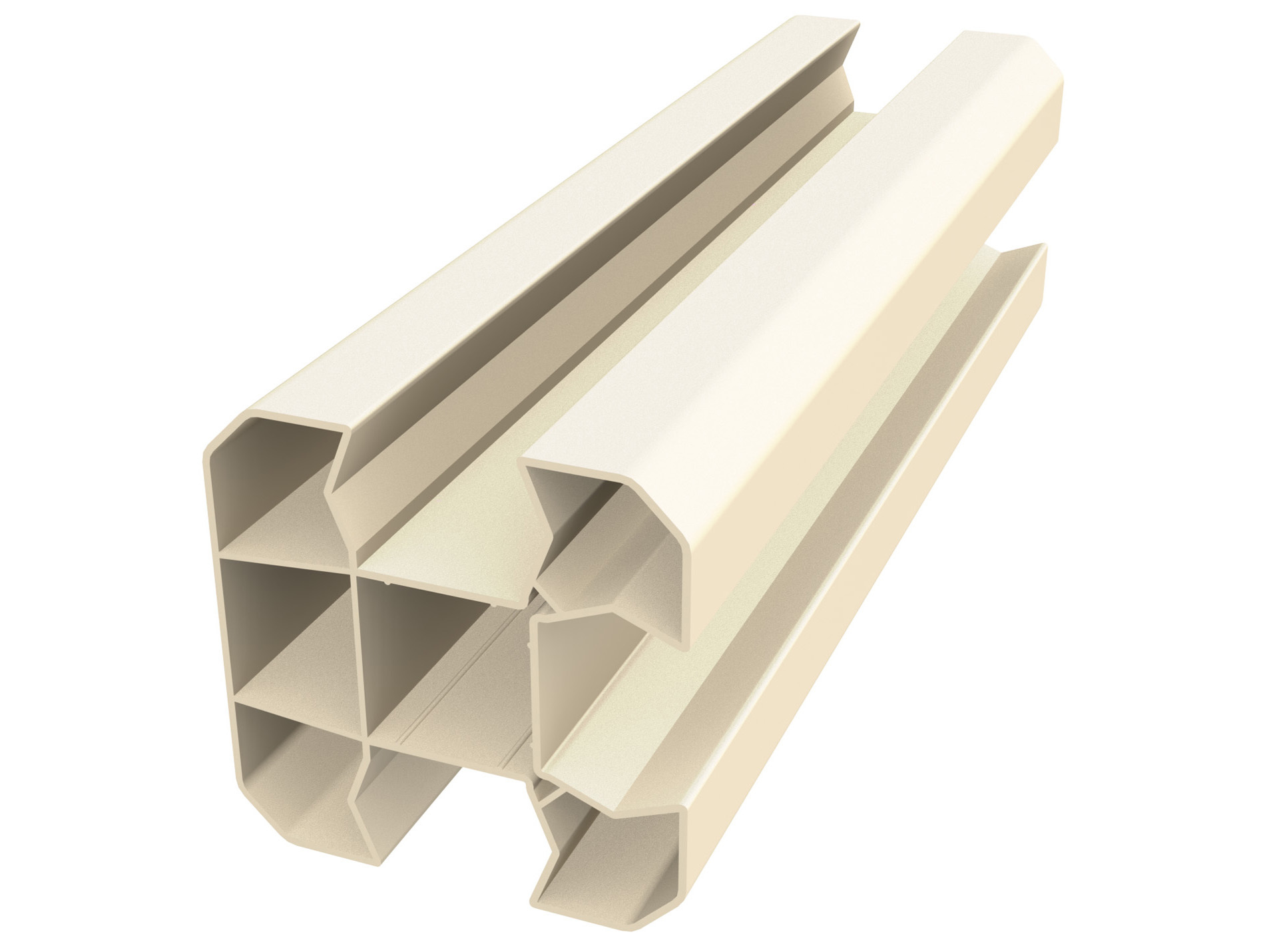 Poteau redécoupable PVC ZENEO 90x90mm L.2,30m 3D beige