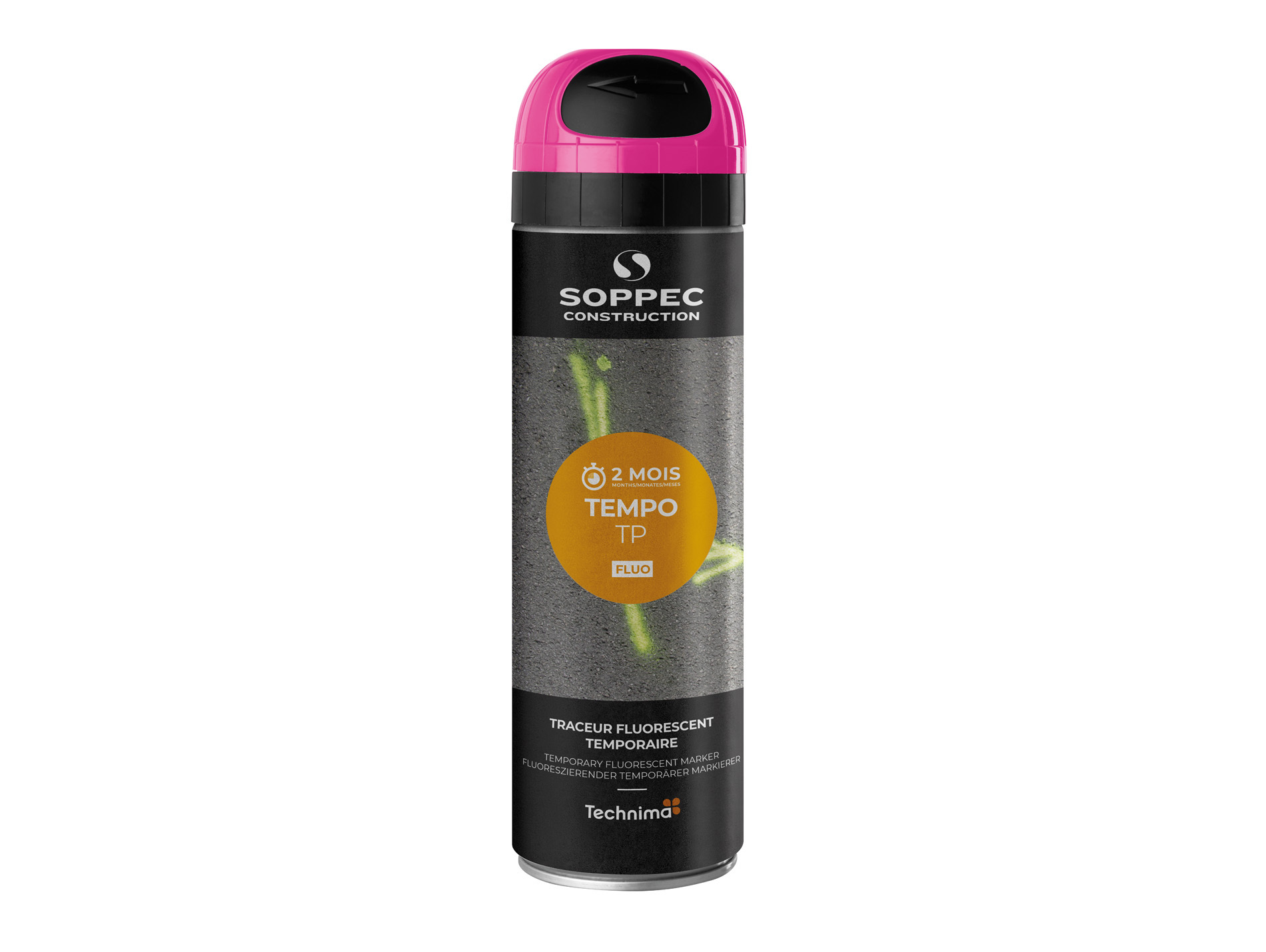 Peinture aérosol SOPPEC Tempo Cerise fluo 500ml