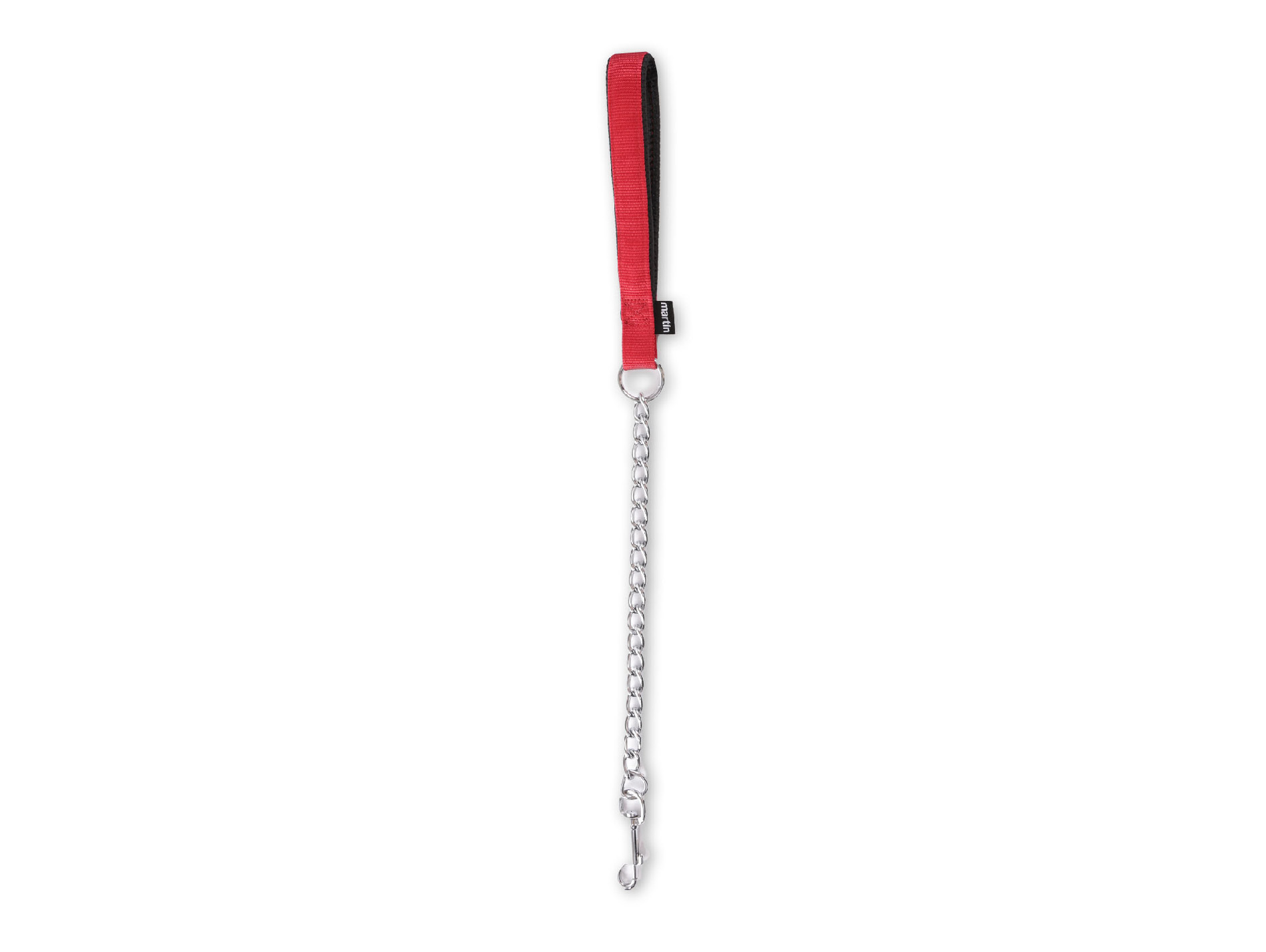 Laisse chaîne nylon pour chien MARTIN SELLIER l.30mm L.60cm rouge
