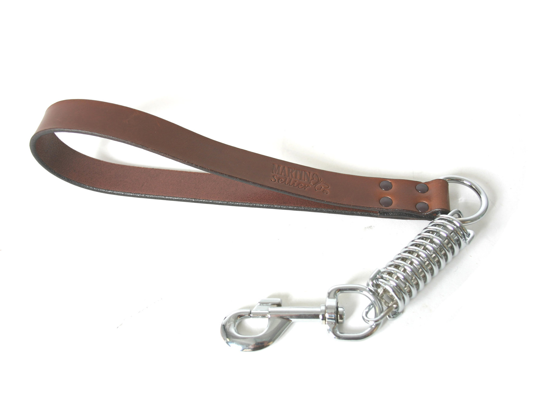 Laisse amortisseur cuir MARTIN SELLIER 50cm marron