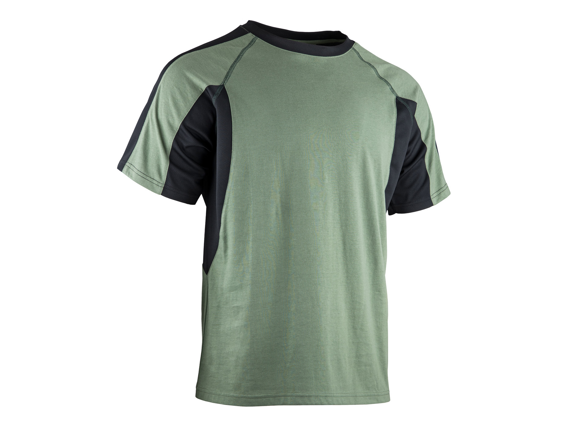 Tee shirt de travail HOSTEN Ecorce coton vert/noir
