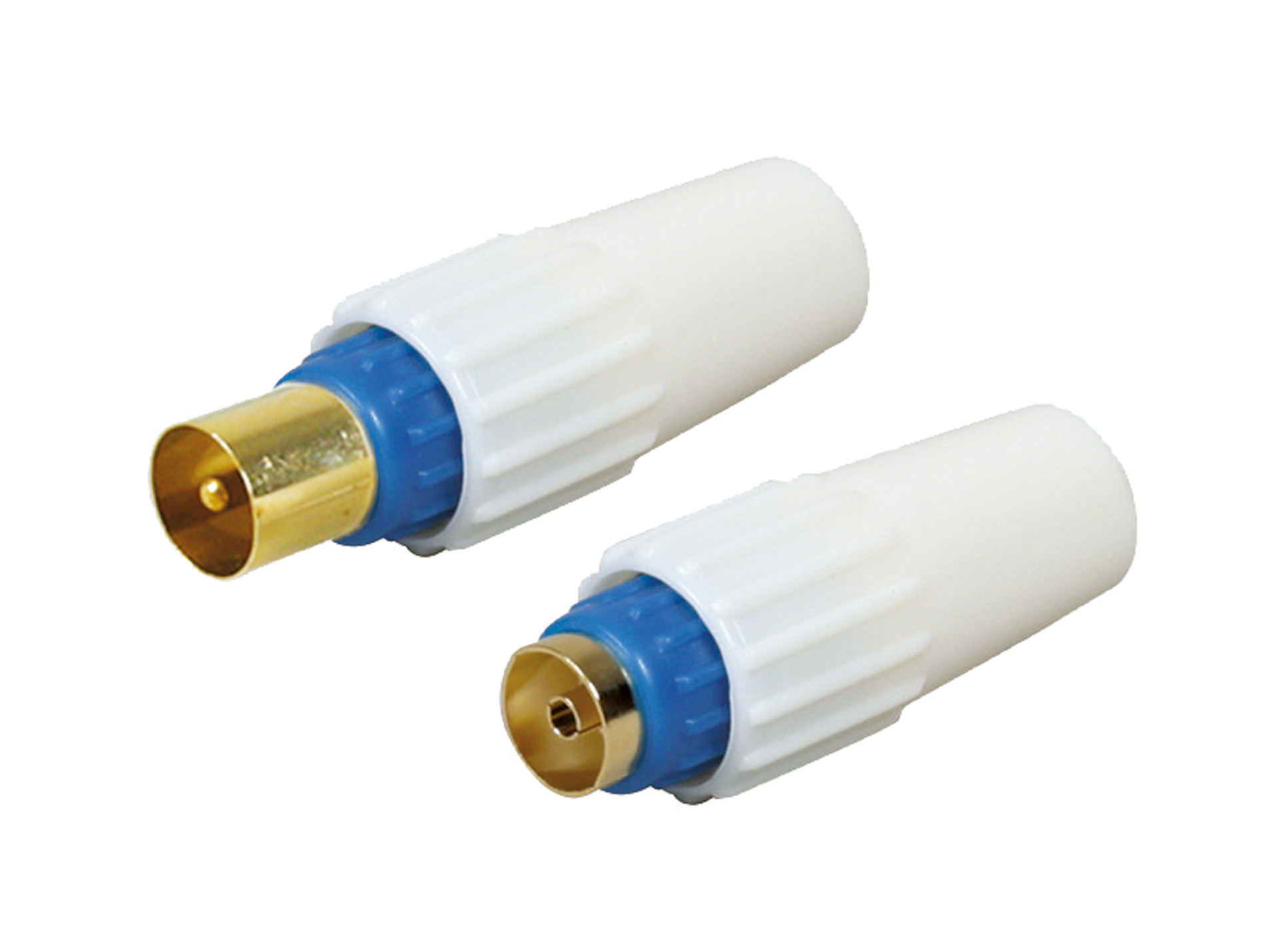 2 fiches mâle/femelle coale 9.52mm connectique or