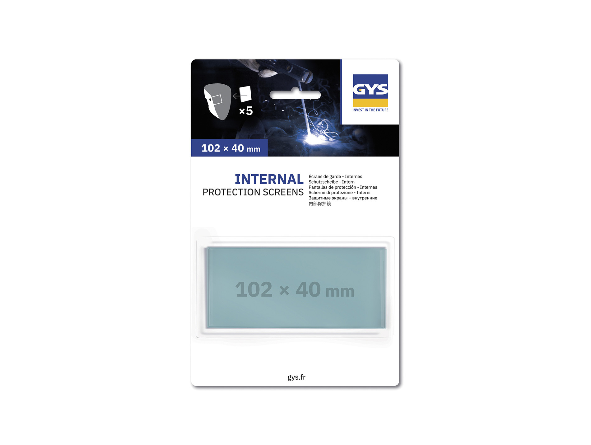 Ecrans de garde intérieur pour masque de soudeur 102 x 40