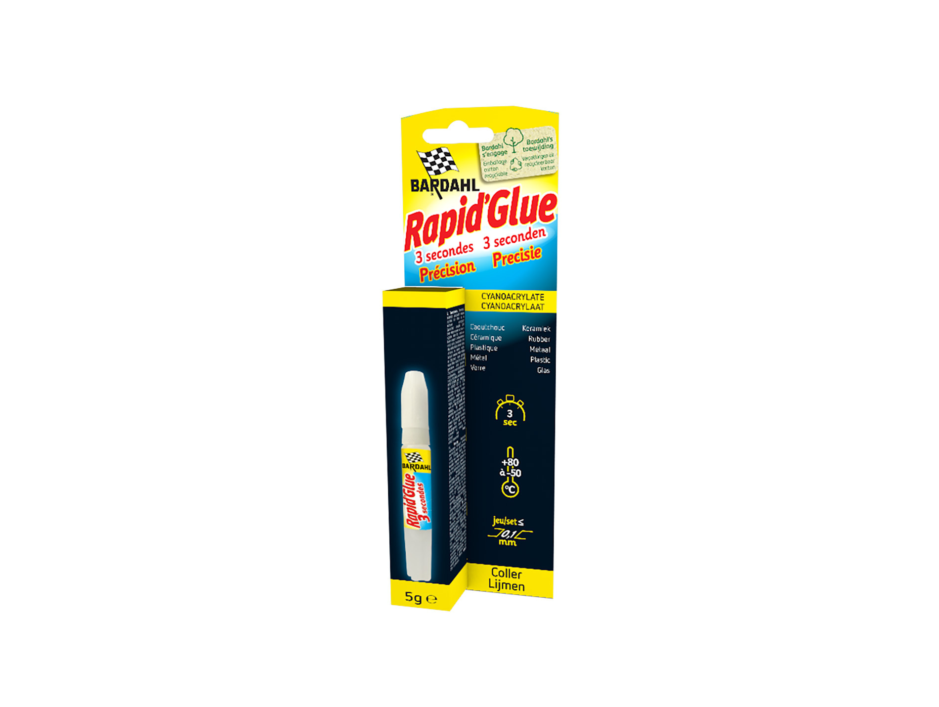 Colle express BARDAHL Rapid'glue 3 secondes 5g