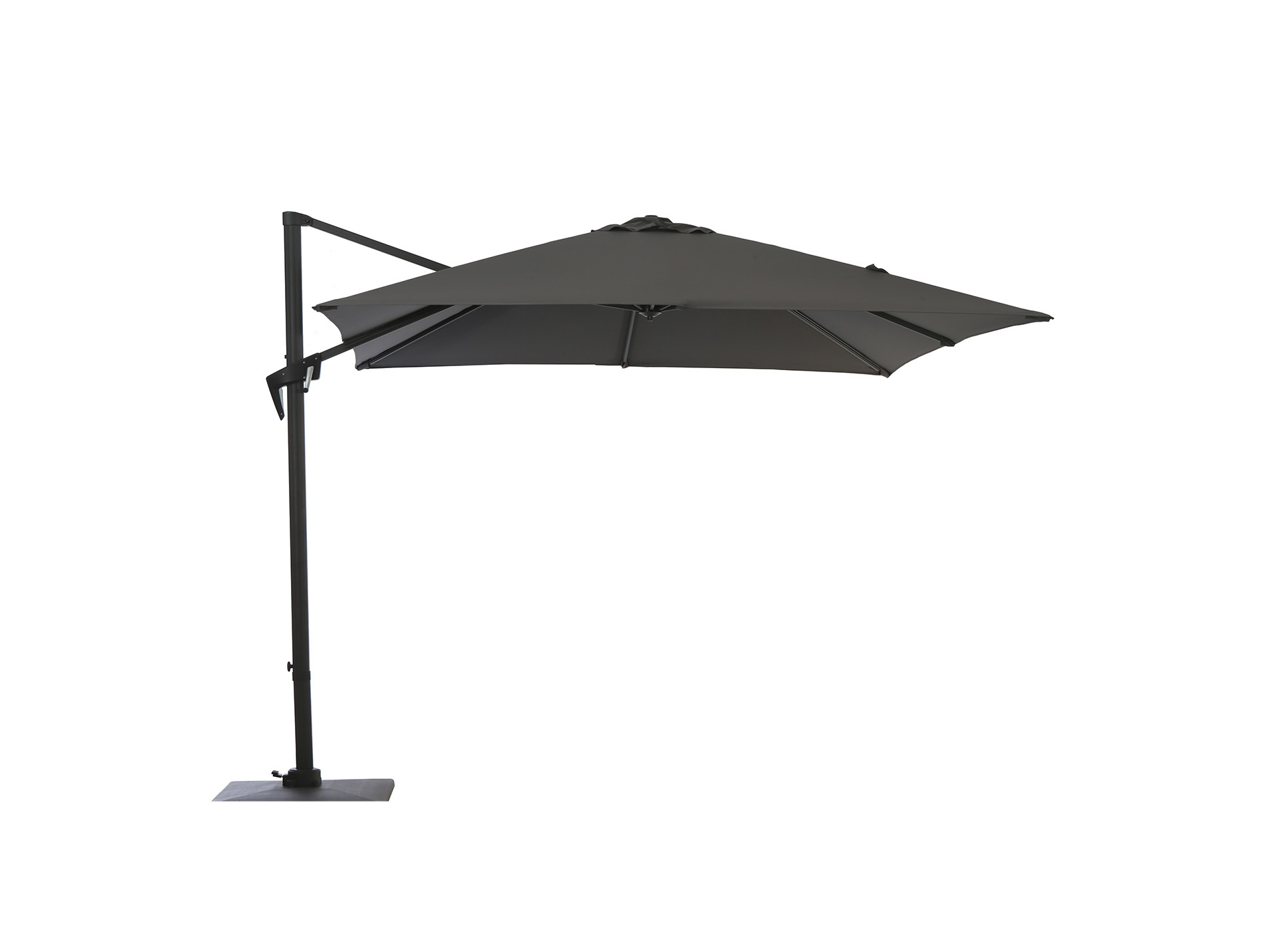 Parasol déporté alu PROLOISIRS Roma 3x3m Gris inclinable