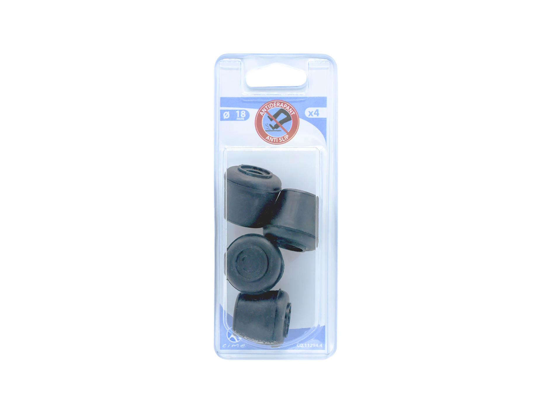 Embouts CIME caoutchouc noir Ø18mm x4