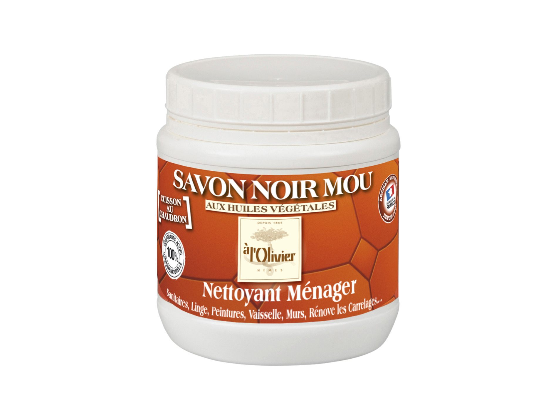 Savon nettoyant noir mou aux huiles végétales 750g