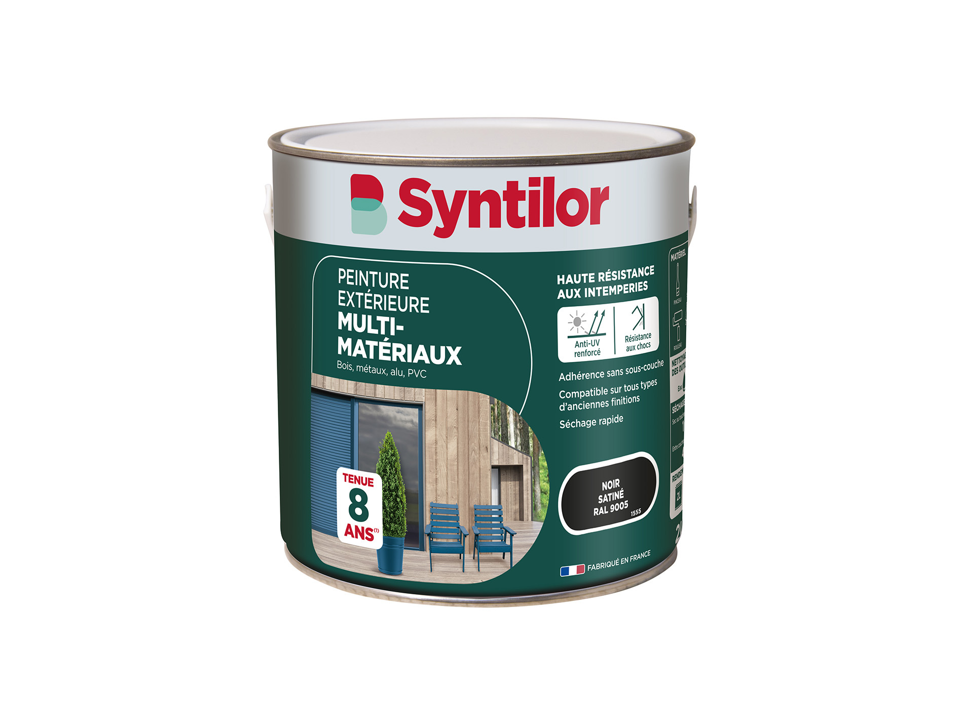 Peinture extérieure multi-matériaux SYNTILOR Noir 2L