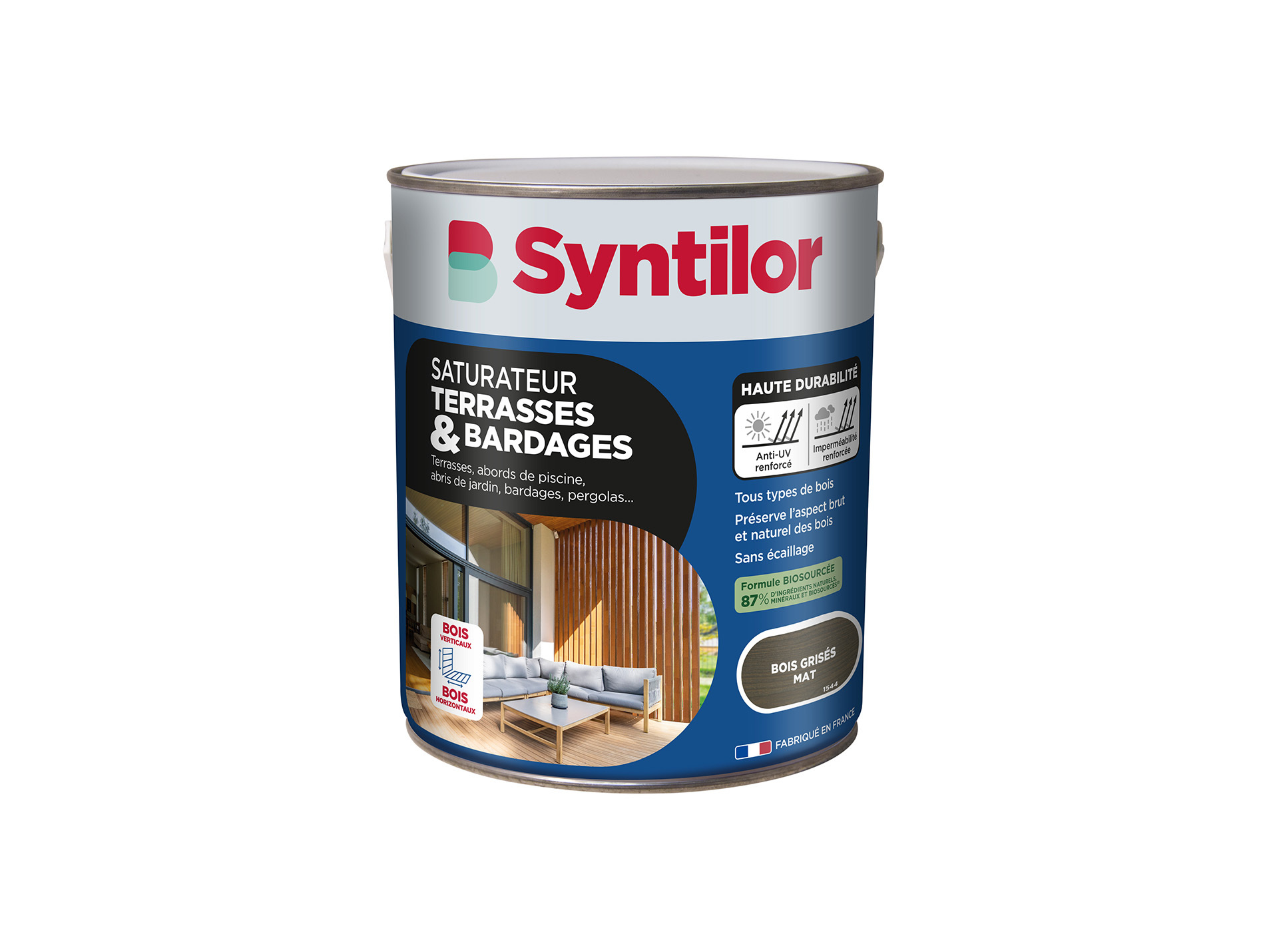 Saturateur terrasse et bardage SYNTYLOR Biosourcé Bois grisés 2,5L