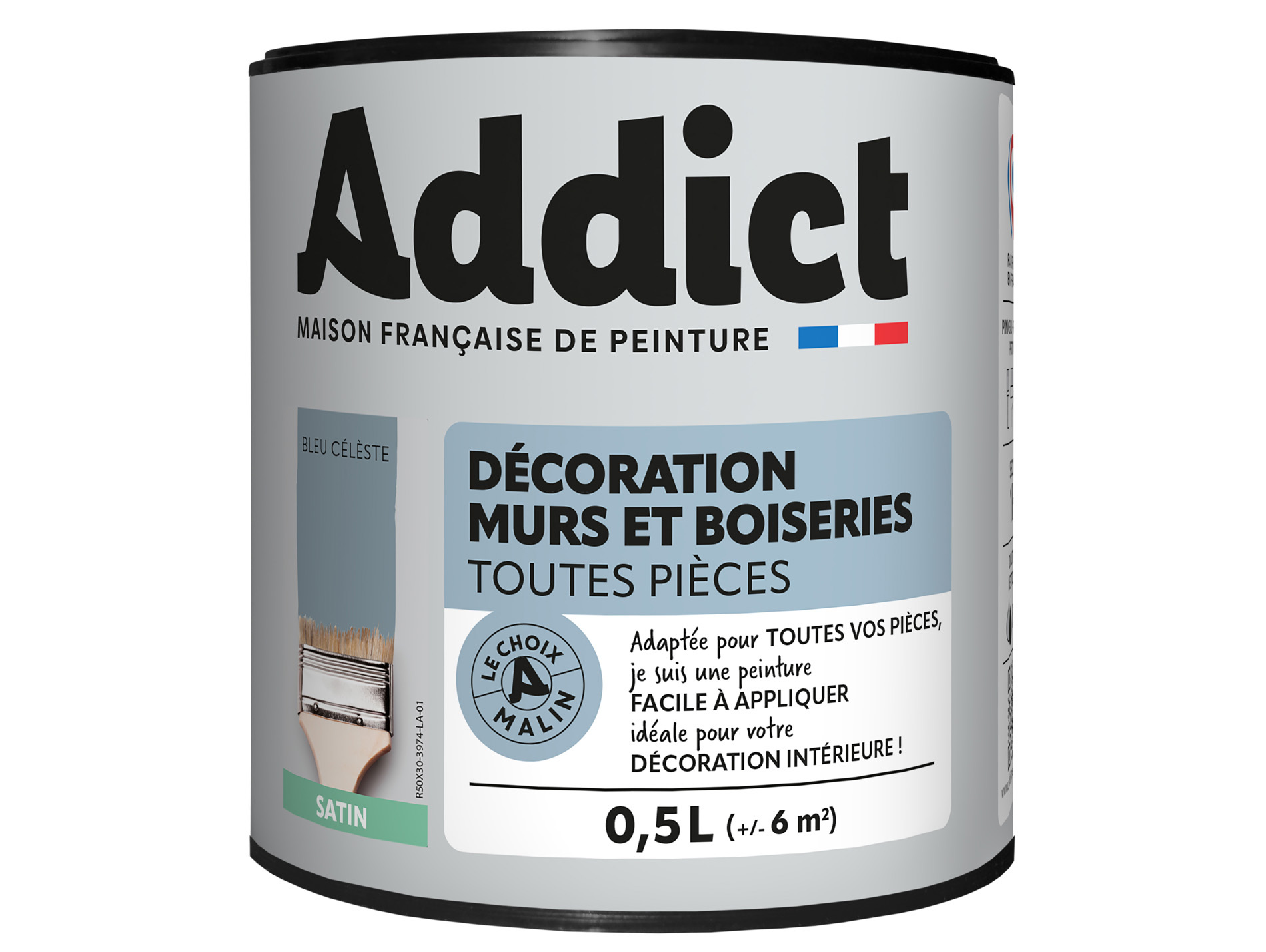 Peinture ADDICT pièces humides bleu céleste 0.5L