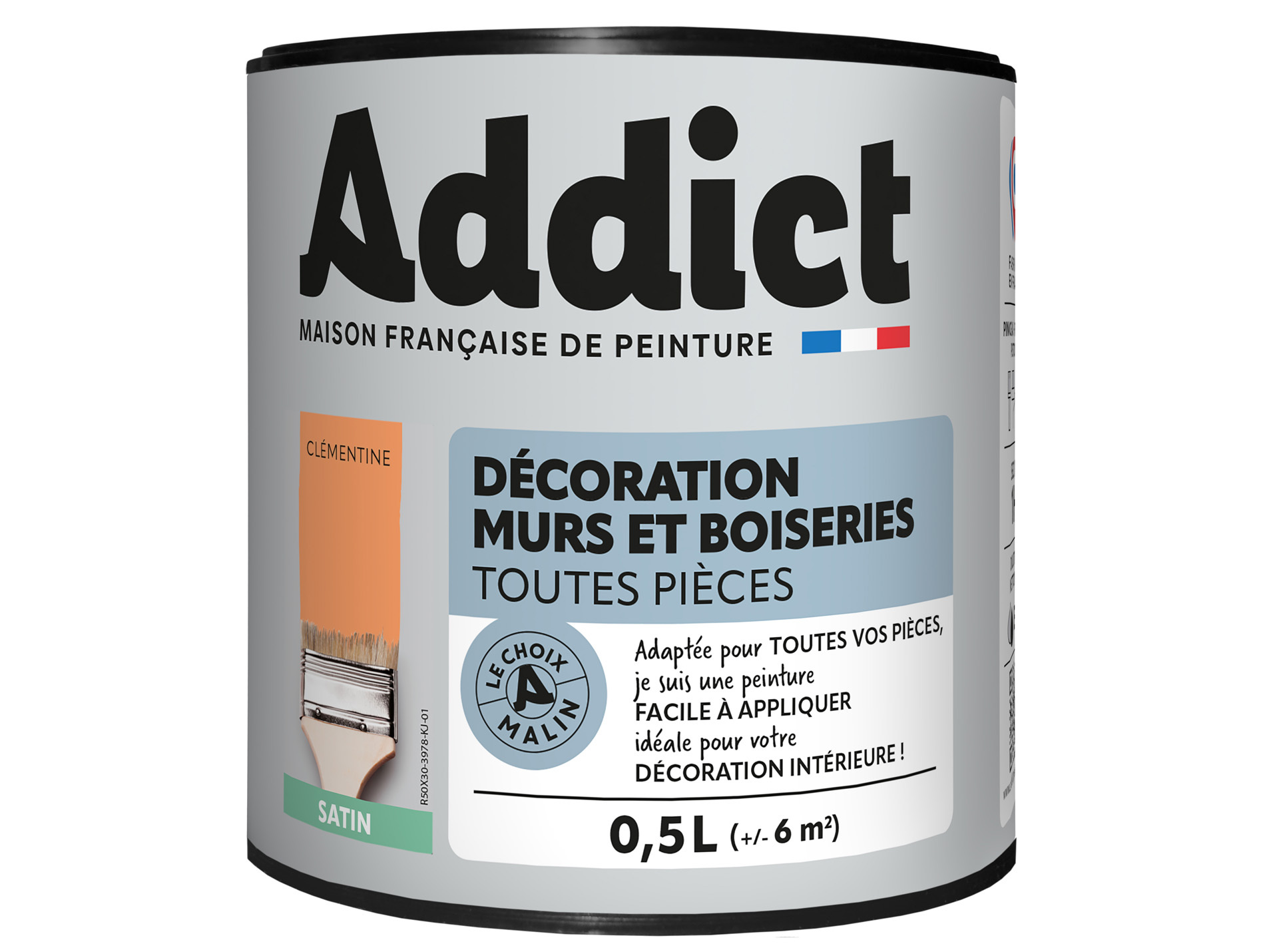 Peinture ADDICT pièces humides clémentine 0.5L